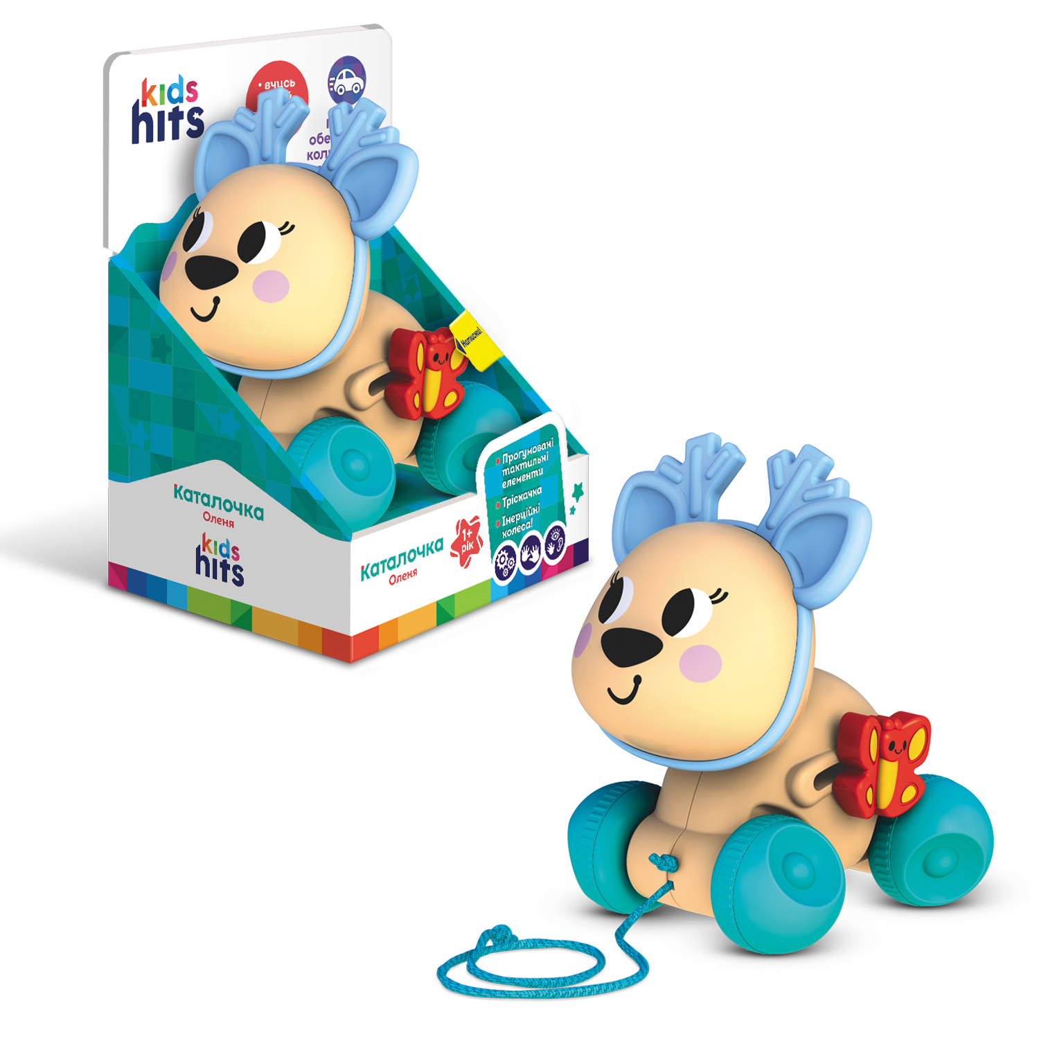 Каталочка Kids Hits арт. KH22/003 (24шт) Олень р-р 12,8*14,8*10,8 см, короб. 14,8*22,4*12,5 см