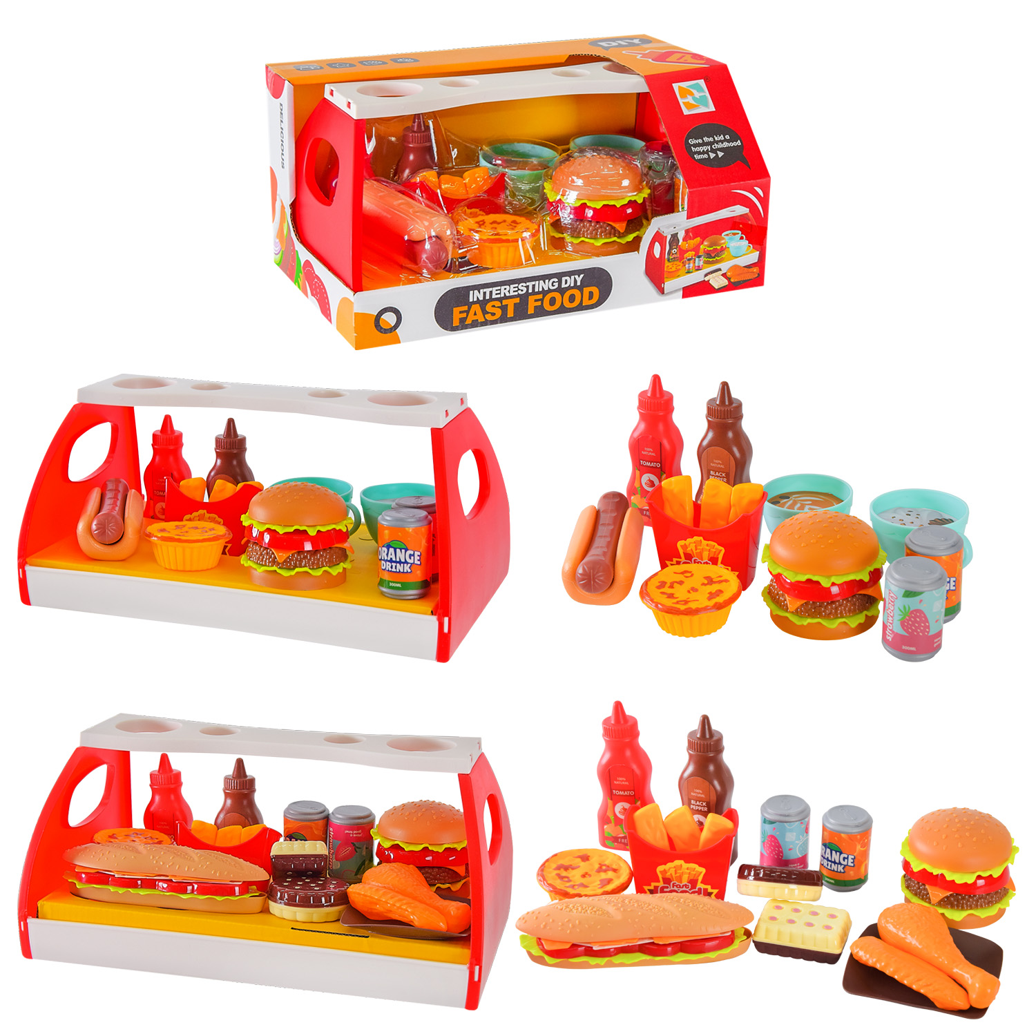 Продукти набір арт. 699-87/88 (24шт/2) мікс 2 види. Фаст фуд, аксес короб. 32*20*15см