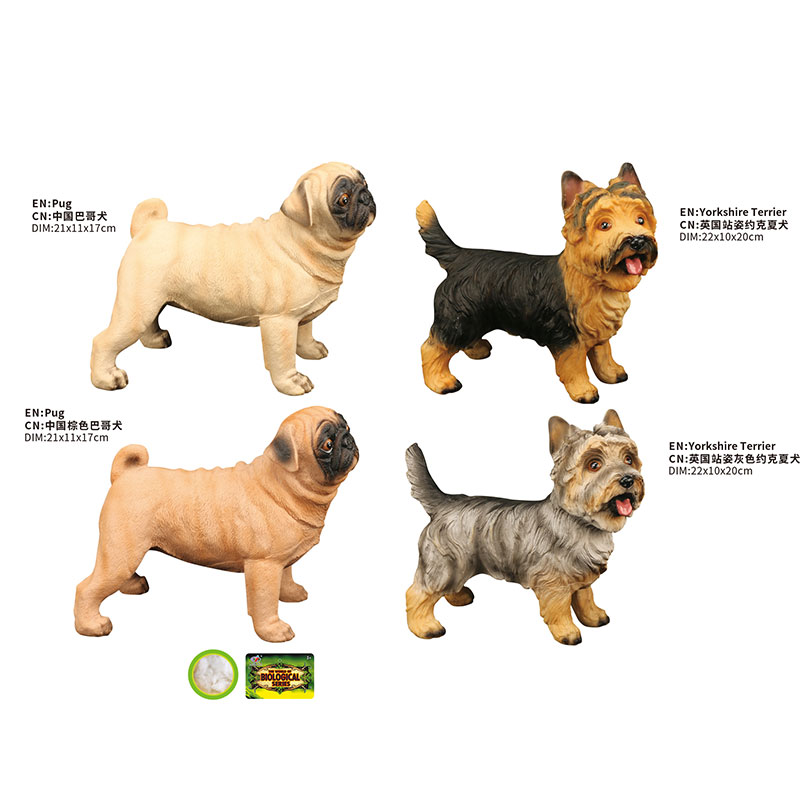 Тварина арт. Q9899-752 (48шт/2)4 мікс, гумова з силіконовим наповнювачем, Мопс р-р 21*11*17см,Йоркширский терьер р-р 22*10*20см