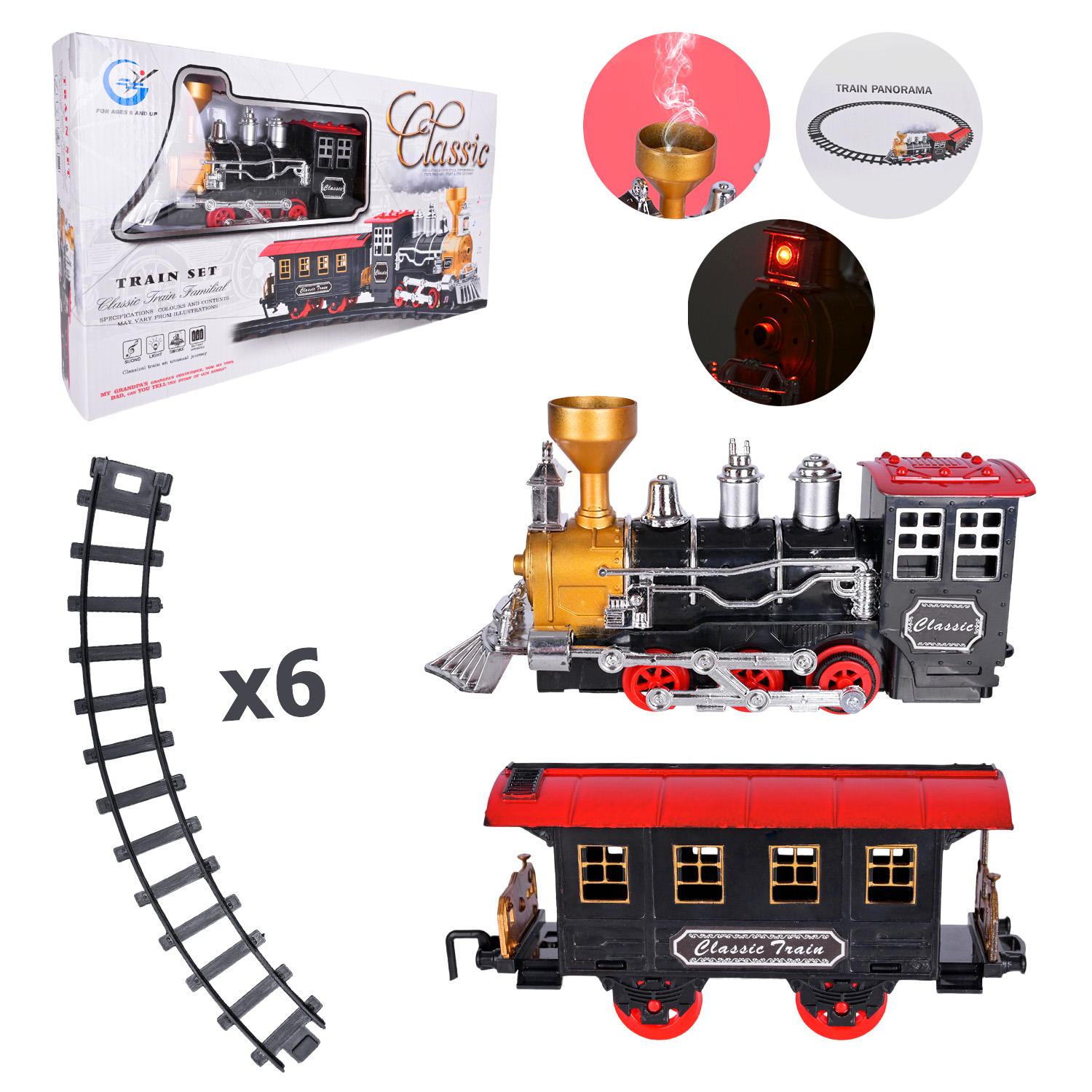 Залізниця арт. 803-1 (36шт/2) батар. з димом короб. 41*7*23см