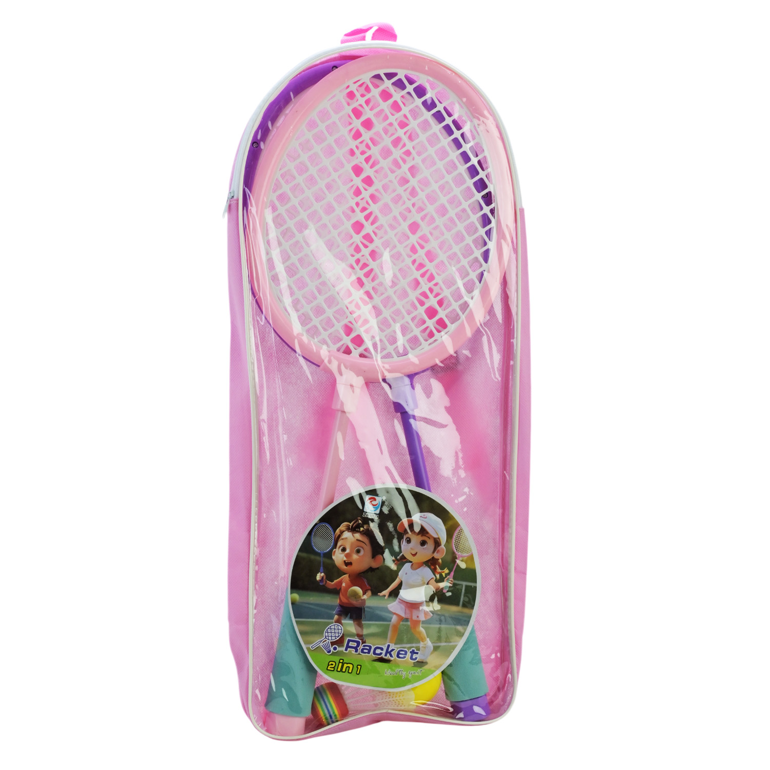 Набір ракеток арт. ZY438B (36шт/2) для бадмінтону, 2 ракетки,м'яч, волан 54 см в сумці