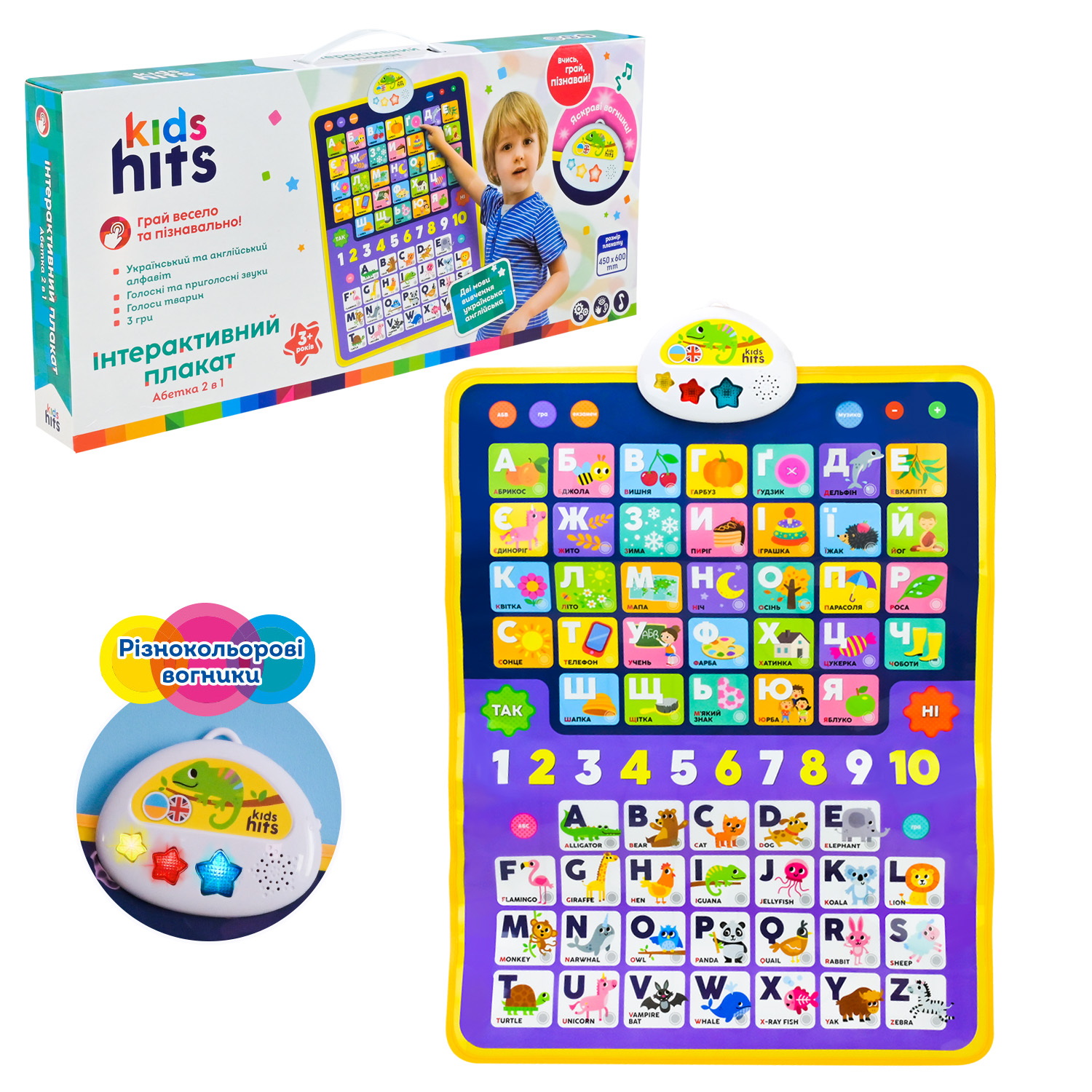 Плакат навч "Абетка 2 в1" арт. KH07/003 (30шт) плакат УКР.мова 45*60см., у короб. 46,5*5*21.5см.