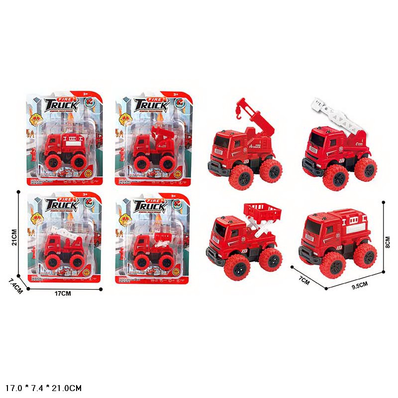 Машина арт. 2221 (240шт/2) 4 види, інерц., пожежна машина, планш. 17*7,4*21см