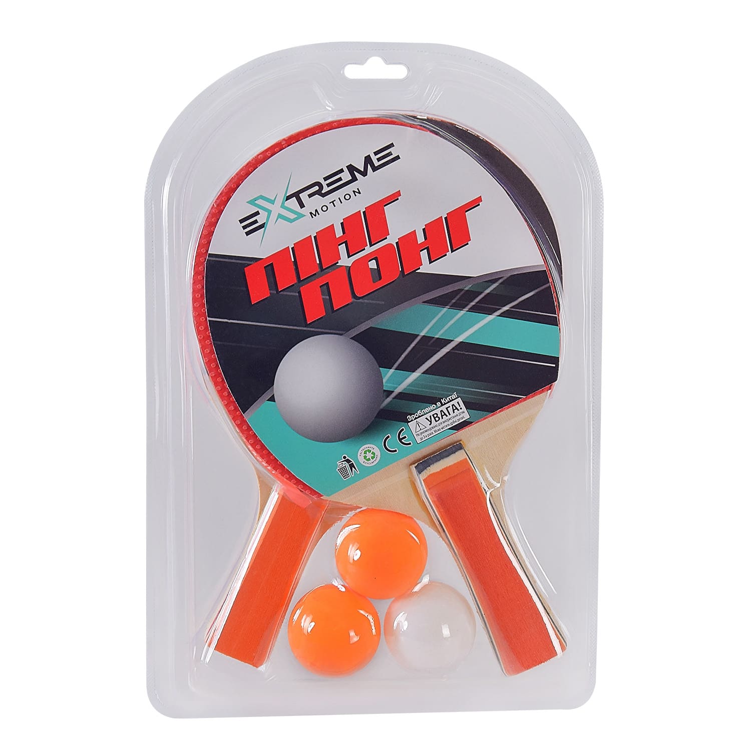 Теніс настільний арт. TT1412 (50шт) 2 ракетки, 3 м'ячики, слюда