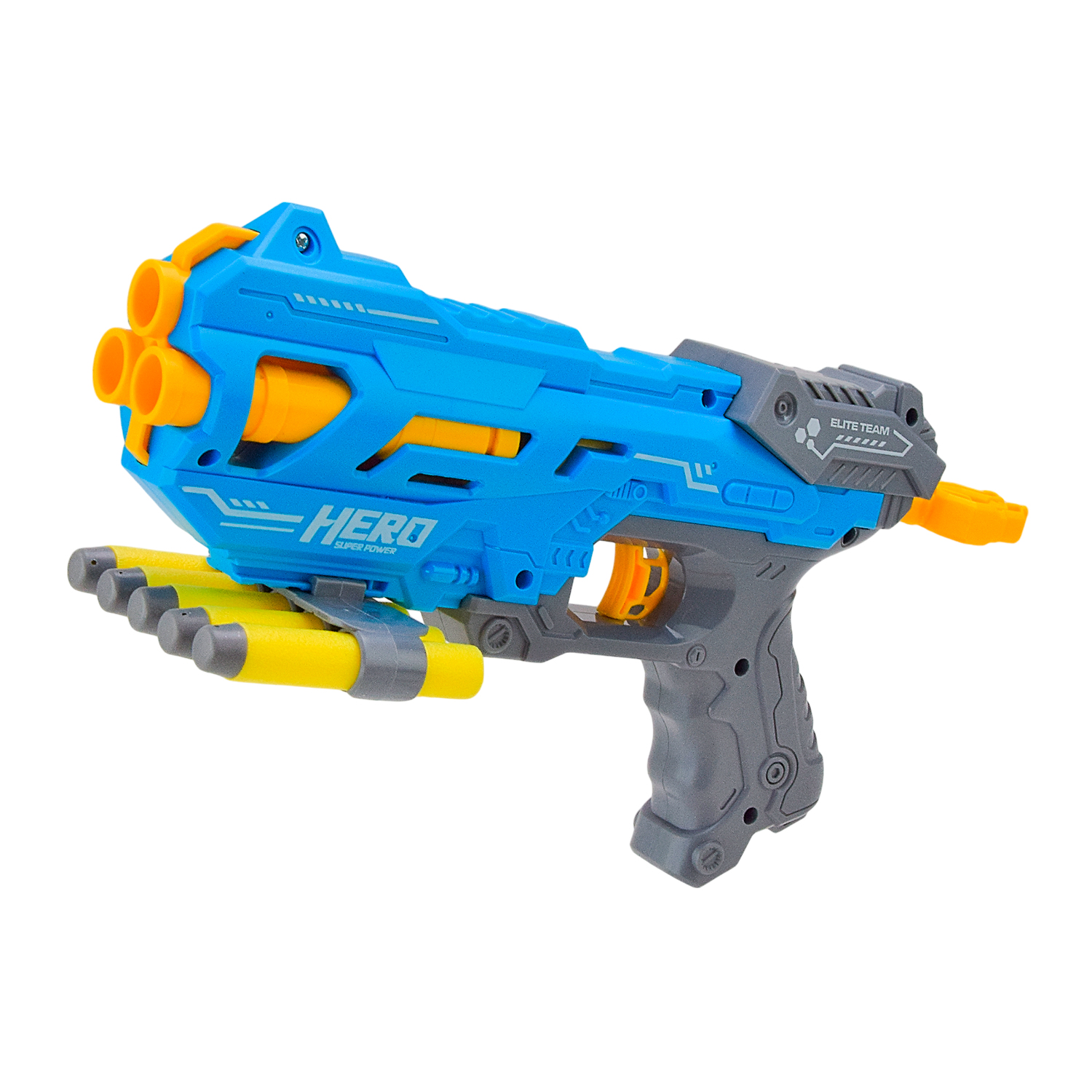 Бластер арт. JLX8604 (72шт/2) стріляє поролоновими знарядами, 8знарядів планш. 31,5*5,1*24,2см