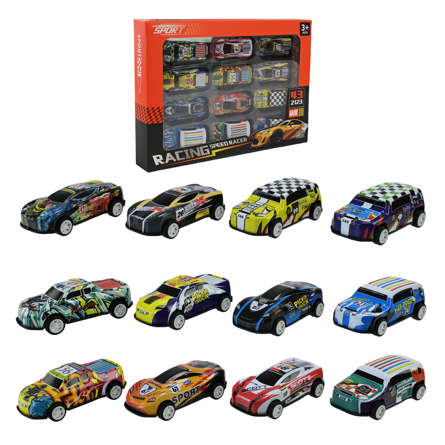 Набір машин арт. 24-4 (120шт/2)   12машин,  короб. 26*3,5*18,5см