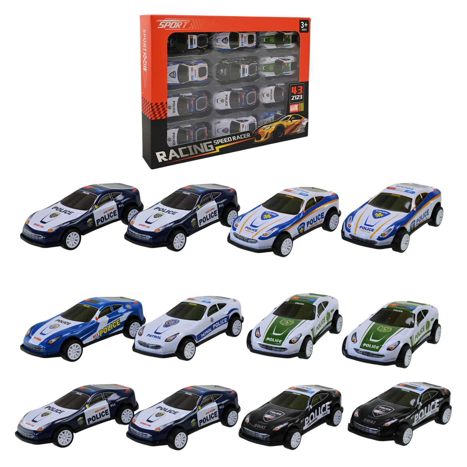 Набір машин арт. 24-5 (120шт)   12машин,  короб. 26*3,5*18,5см