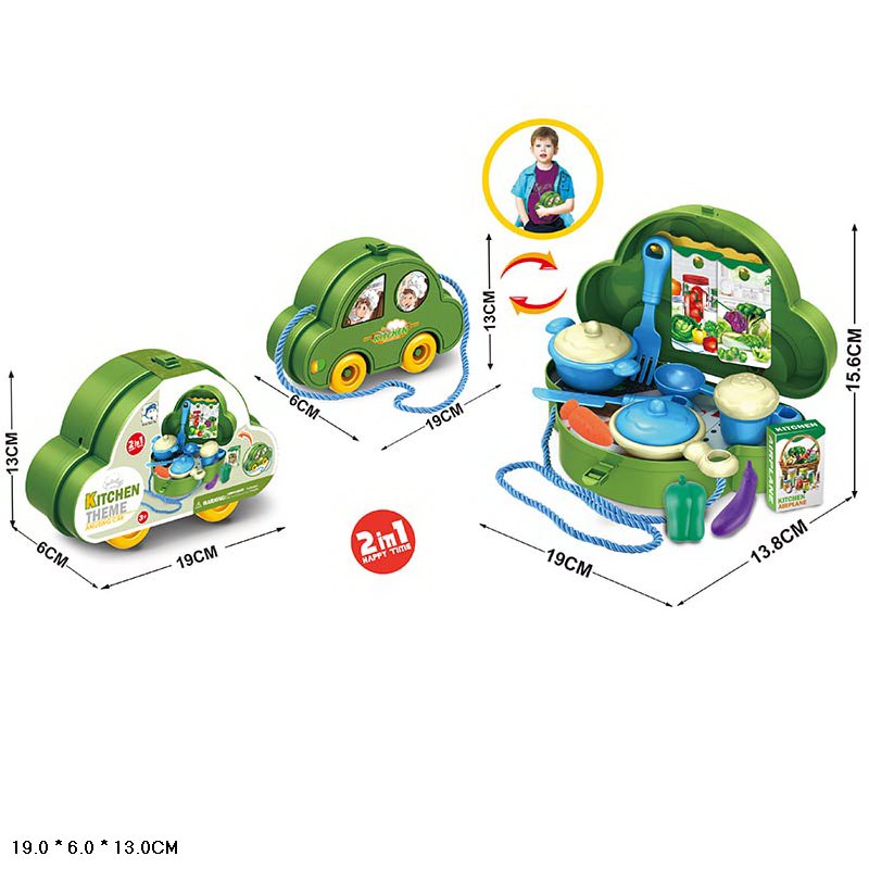 Кухня набір арт. 628-36 (216шт/2) 2 в 1, сумка машинка, аксес короб. 13*6*19см