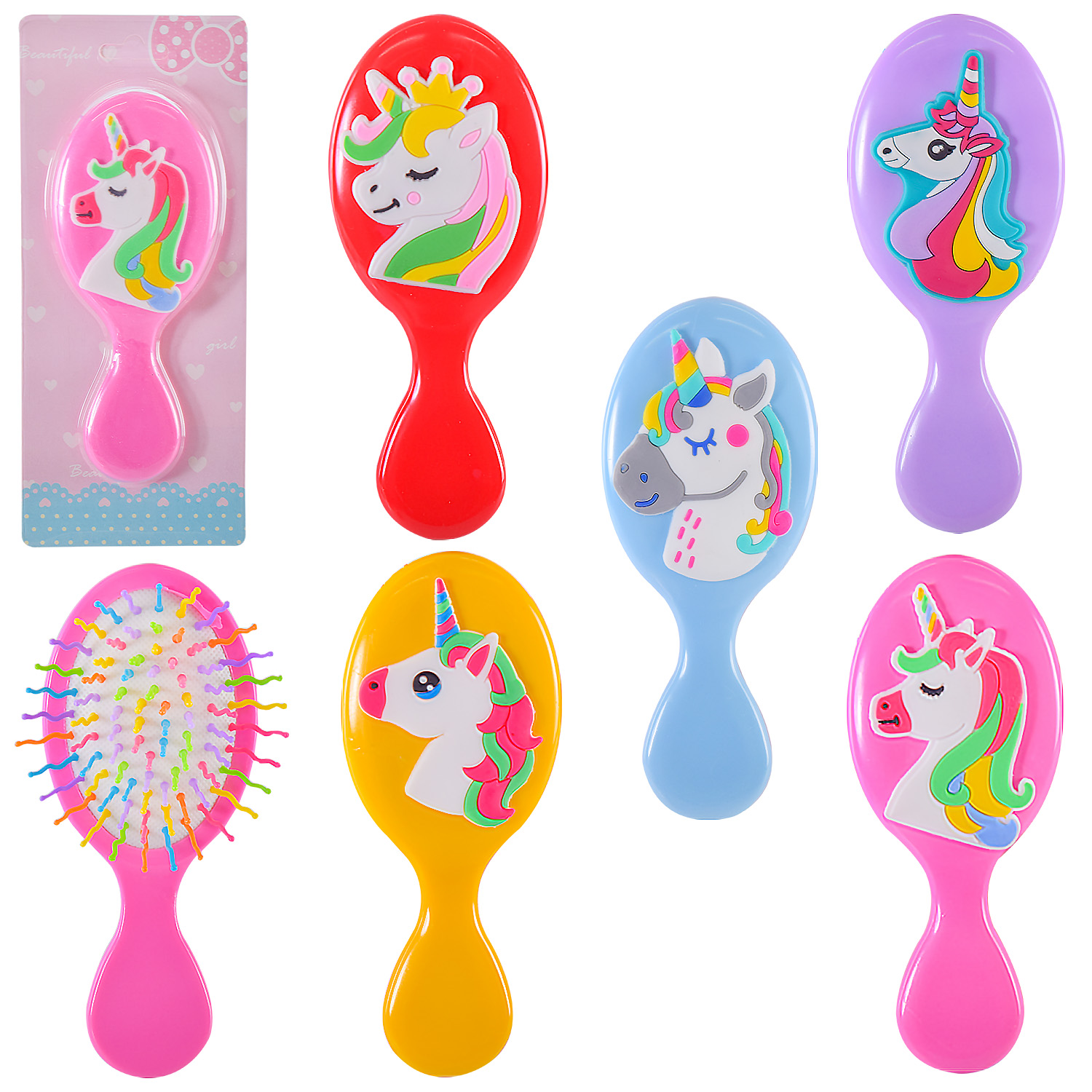 Гребінець арт. H2052 (120шт)єдиноріг, 4-5 мікс, планш. 8-19см