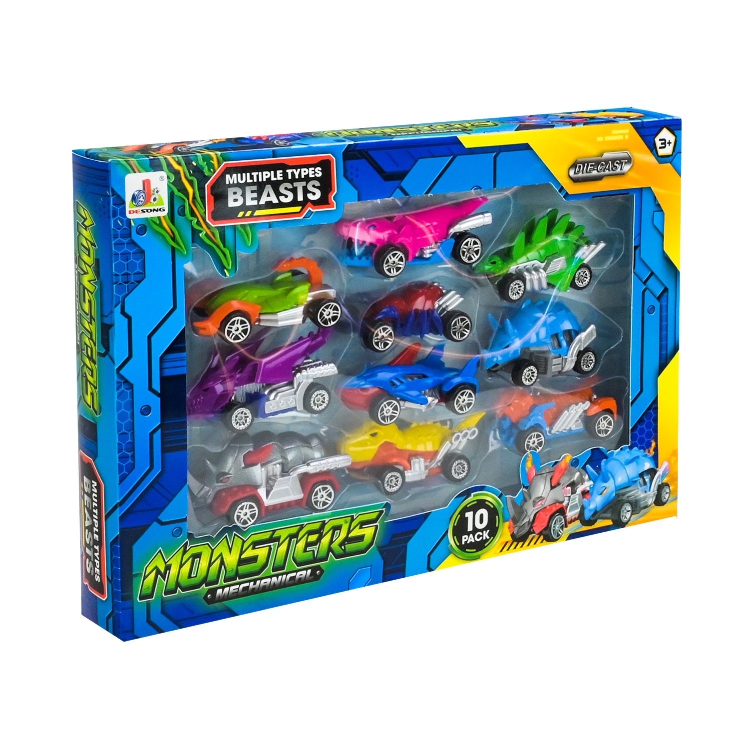 Набір машин арт. DS2322 (72шт/2) 10машинок, короб. 28*3,8*19см