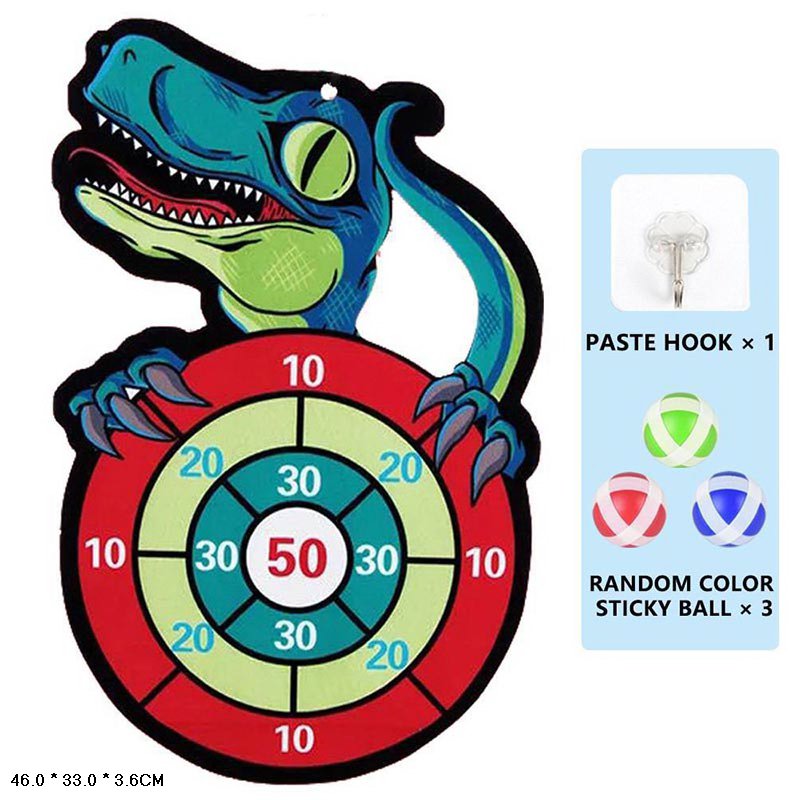 Дартс арт. TT944 (360шт/2) Динозавр, 3 м'ячики пакет. 46*33*3,6 см