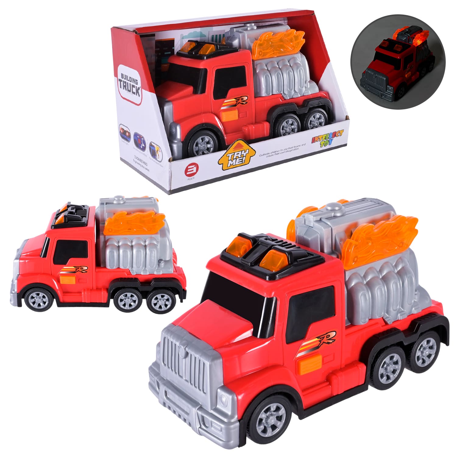 Машина арт. XH325-D (84шт/2) батар.,пожежна машина,світло,звук,короб. 20*13*10см