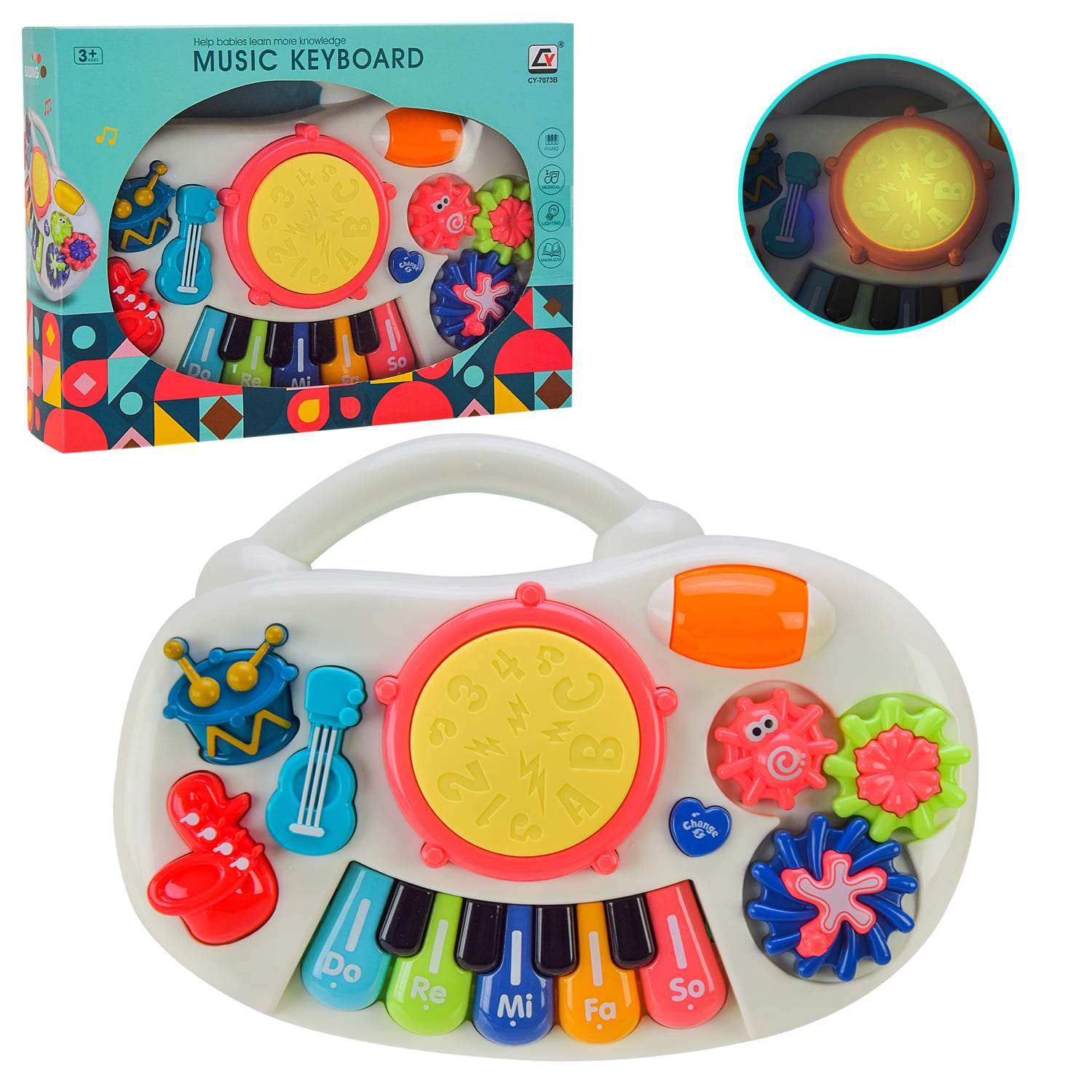 Орган муз. арт. CY-7073B (48шт/2)світ., звук, р-р іграшки 28*18,5*6см, короб. 28*7*19см