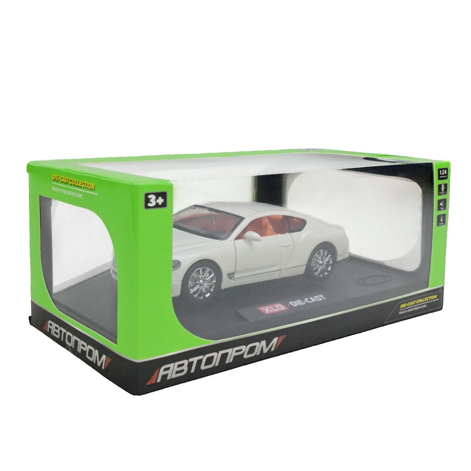 Машина металл AP7715 (12шт) "АВТОПРОМ"1:24,3 цвета,батар,свет,звук,двери откр.,в кор.29*16*12,6см