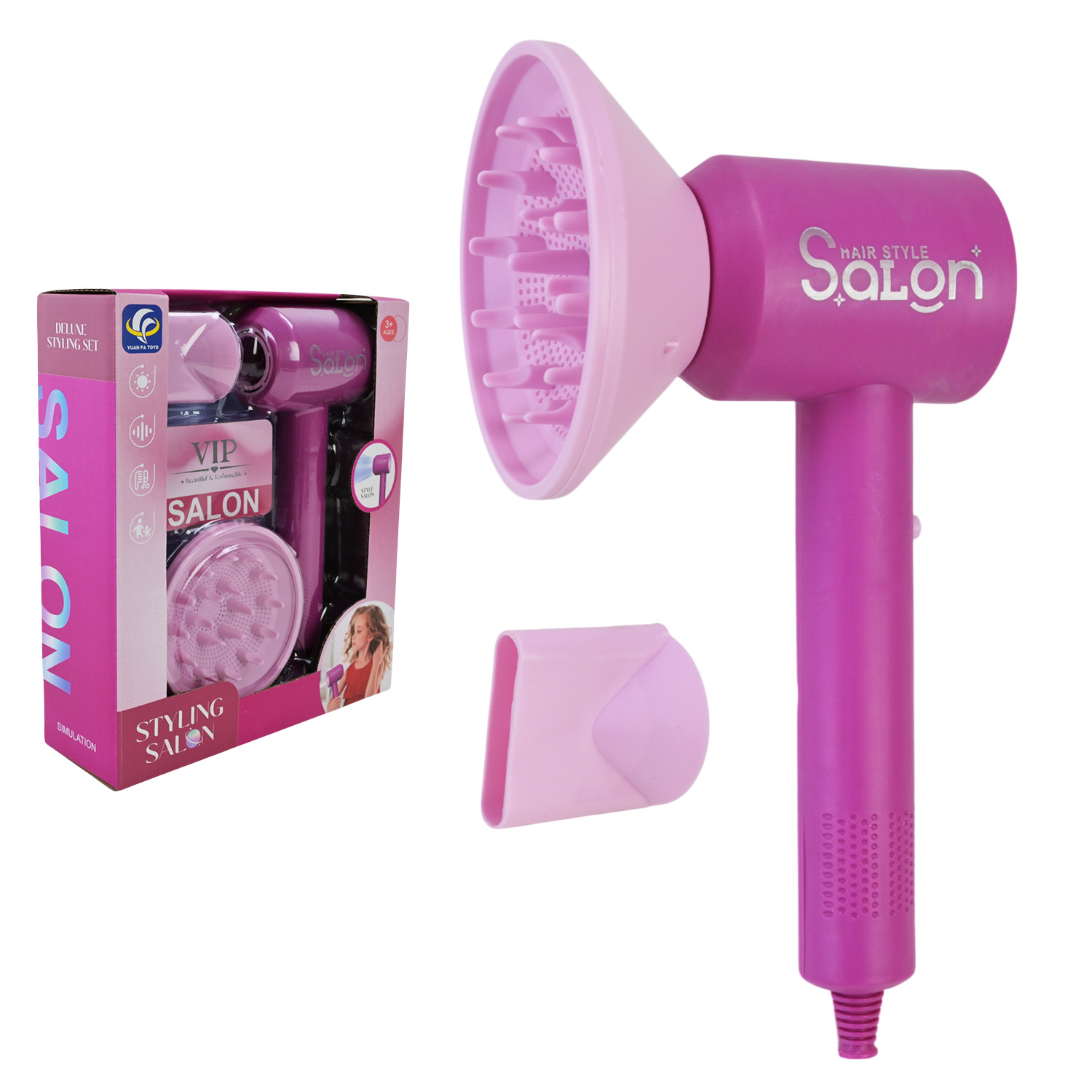 Перукаря набір арт. YF822C-2 (84шт/2)  батар. фен дує, розчіска, аксес короб. 21,5*5*27