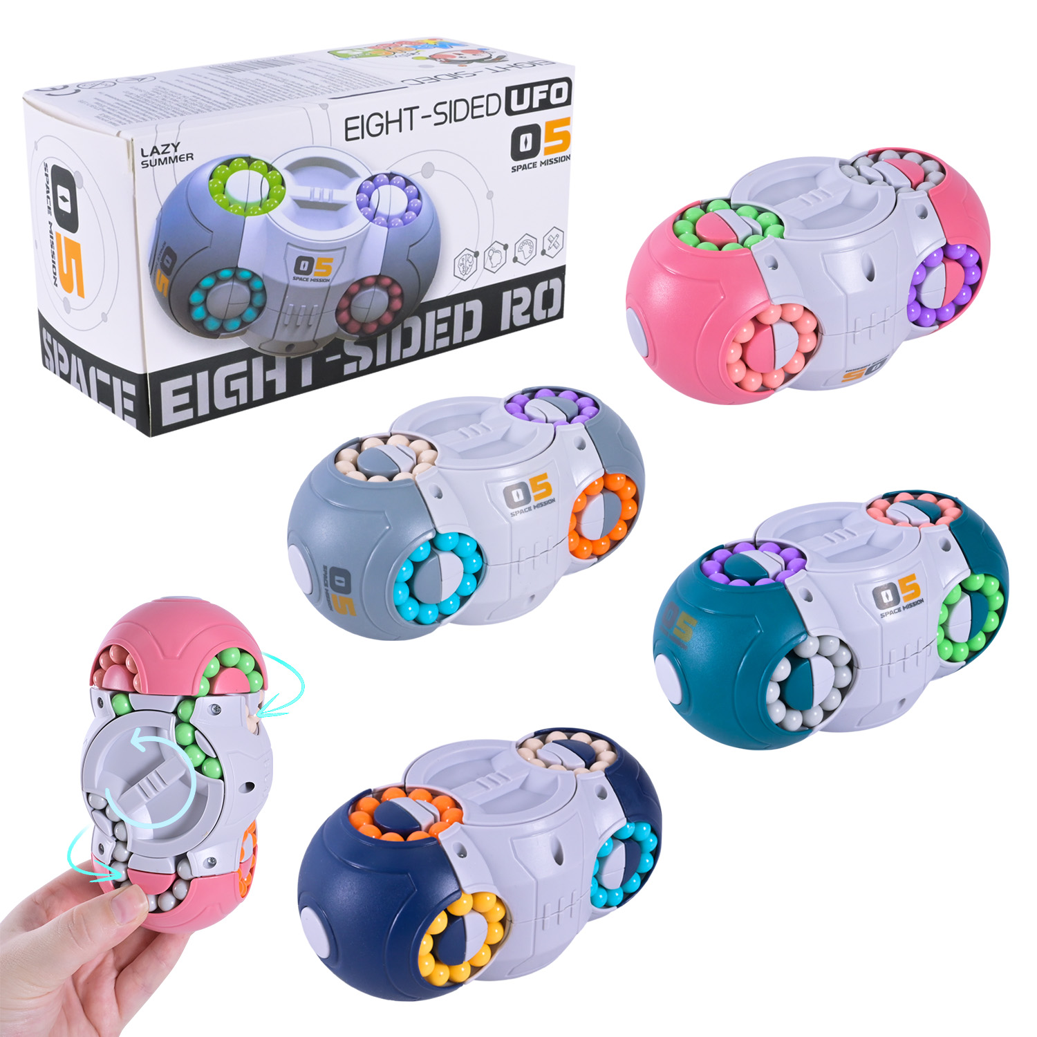 Головоломка арт. DD1808-39 (120шт) 4 кольори мікс, лабіринт з намистин, короб. 15*8*6,8см.