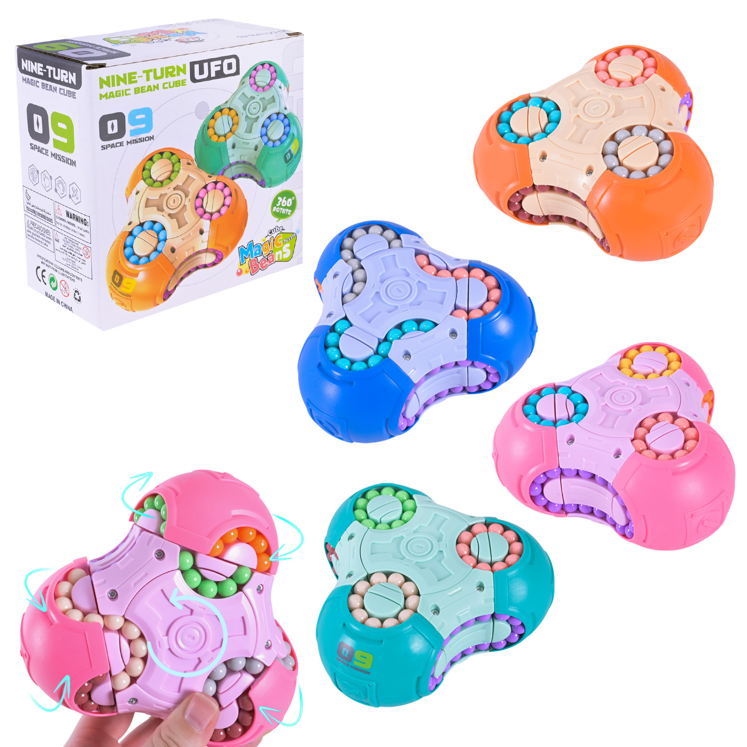 Головоломка арт. DD1808-85 (72шт) 4 кольори мікс, лабіринт з намистин, короб. 14*7*13,2см.