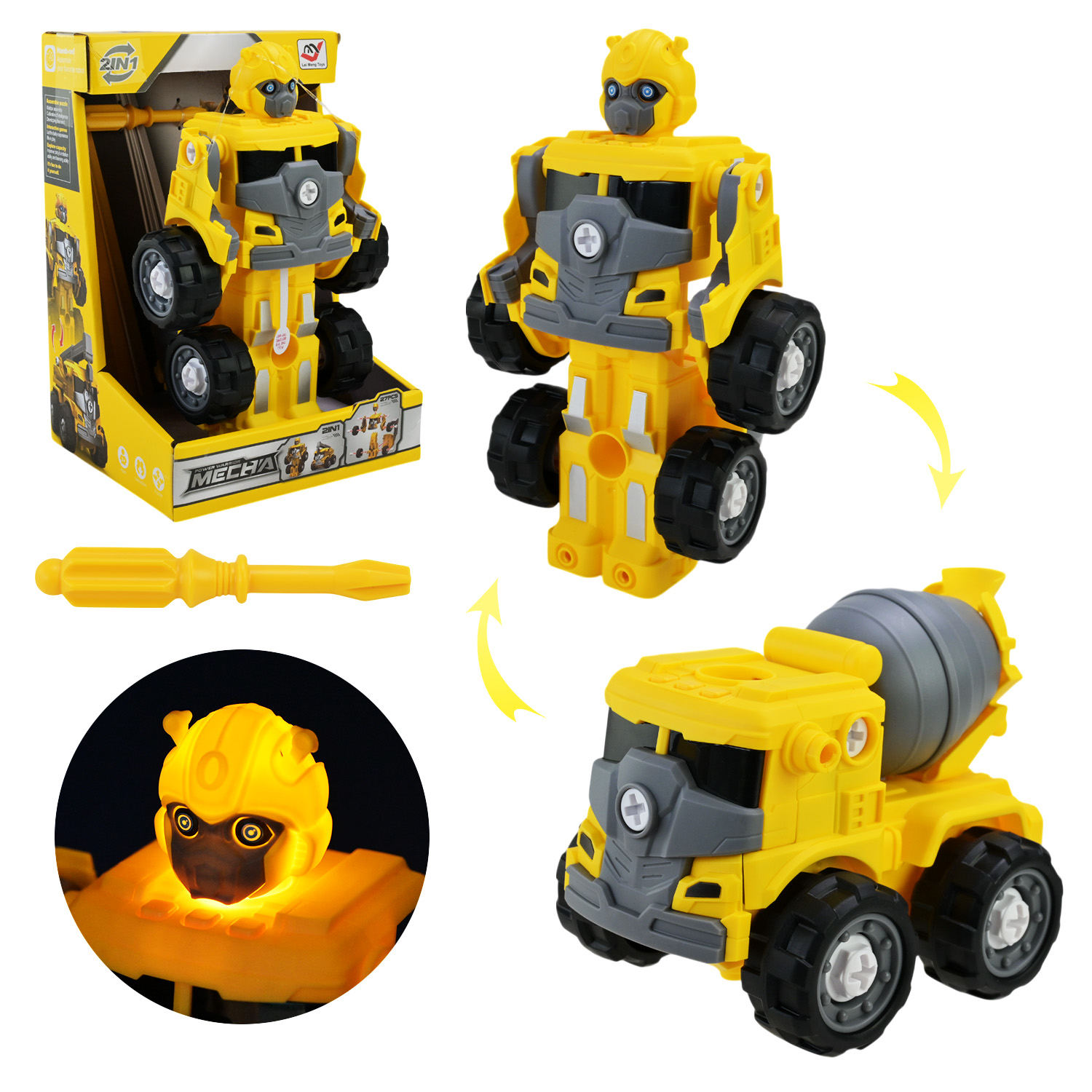 Іграшковий набір LM6105A (36шт/2) робот перетворюється в машину, у комплекті викрутка, короб.23,7*16*14,5см