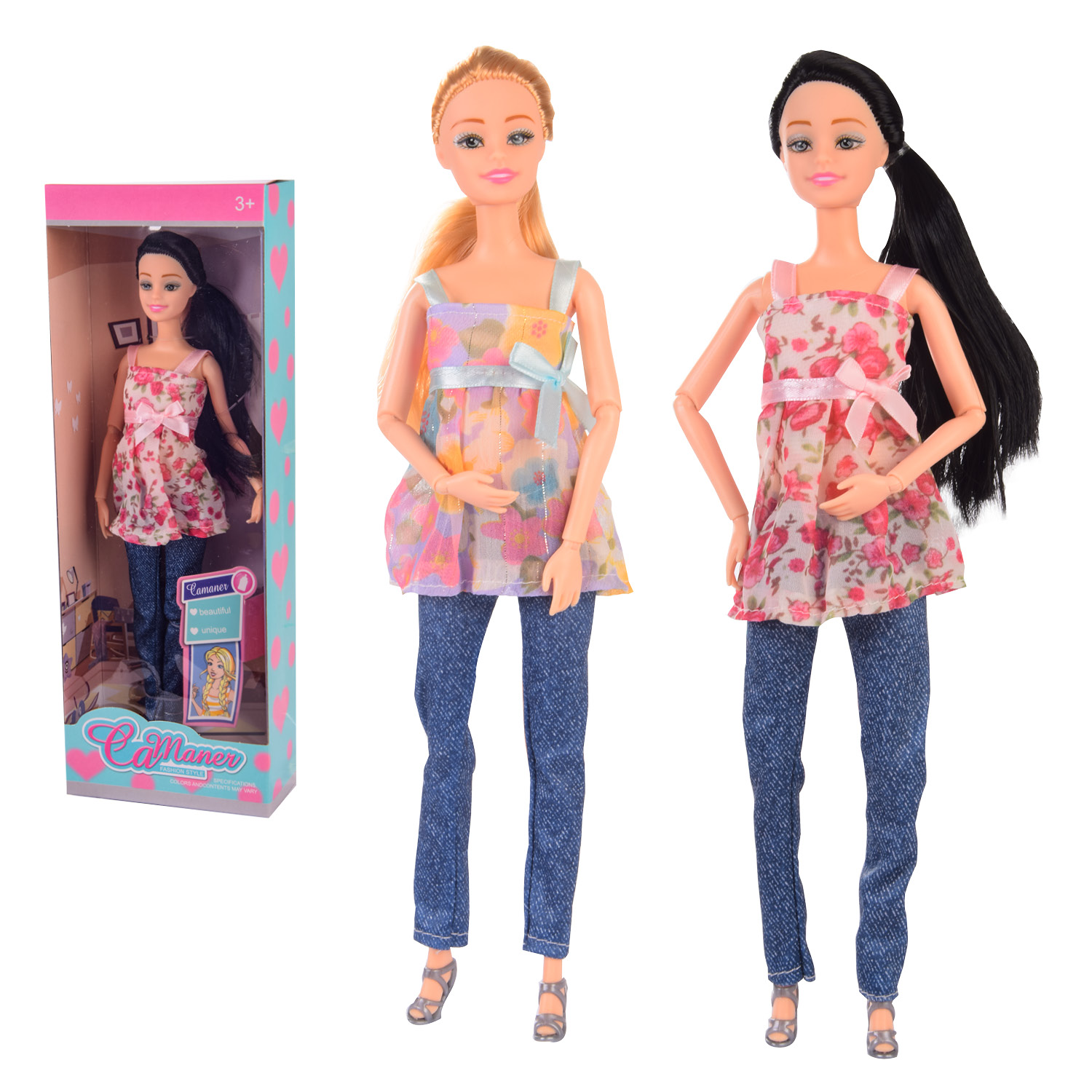 Лялька арт. KQ111 (64шт/2) 2 види, вагітна, короб.33*12*5, 5 см