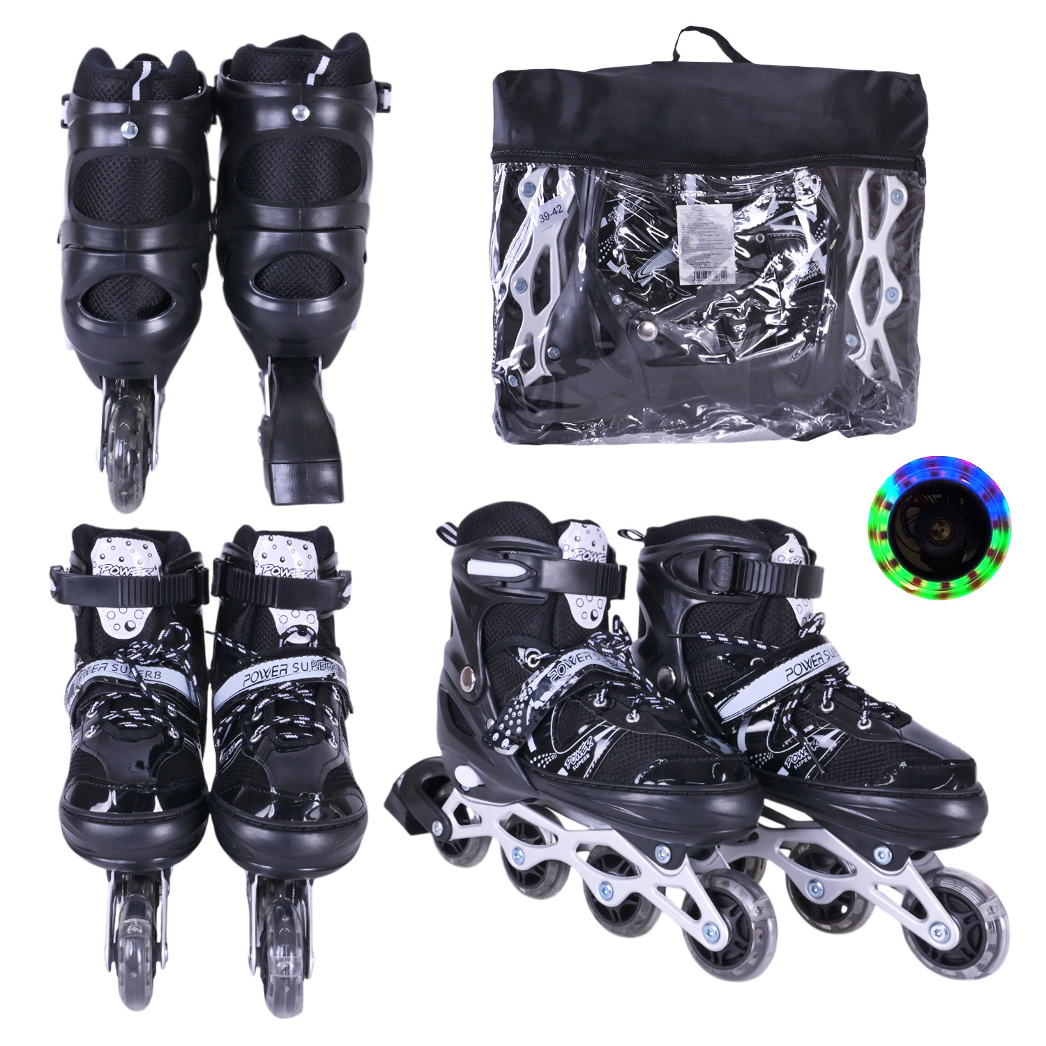 Роликові ковзани арт. RL25503 (6шт) розмір L (38-41) колеса PVC