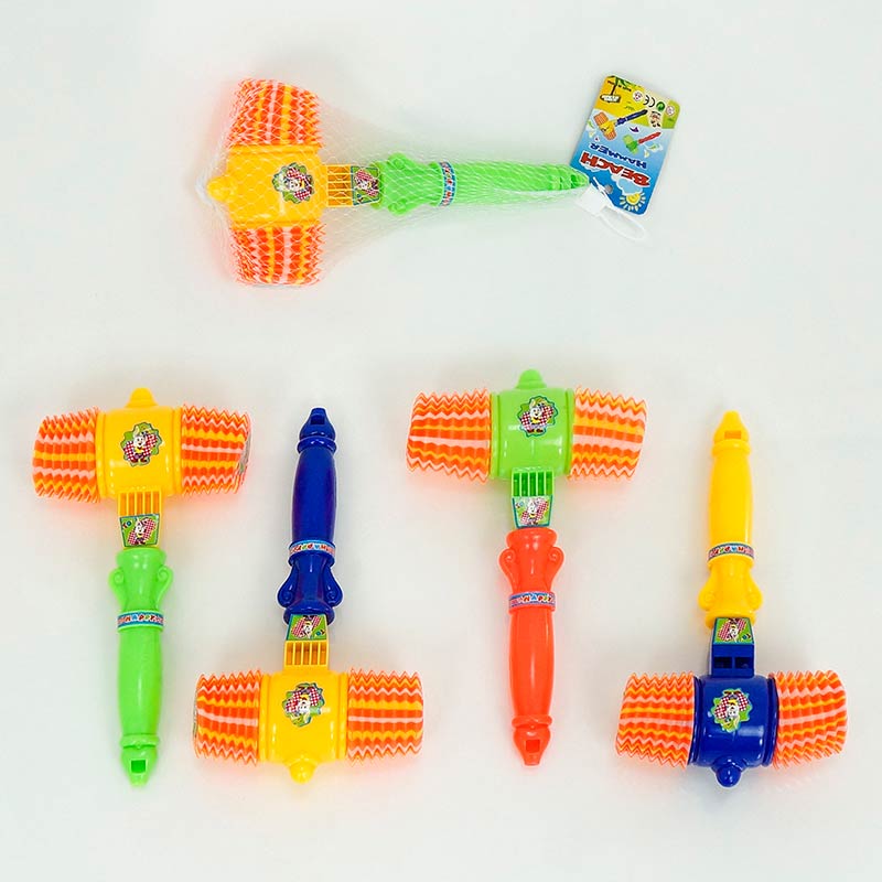 Молоточок арт.7777A (360шт/2) пищалка, 4 кольори мікс, сітка 25*18*9 см