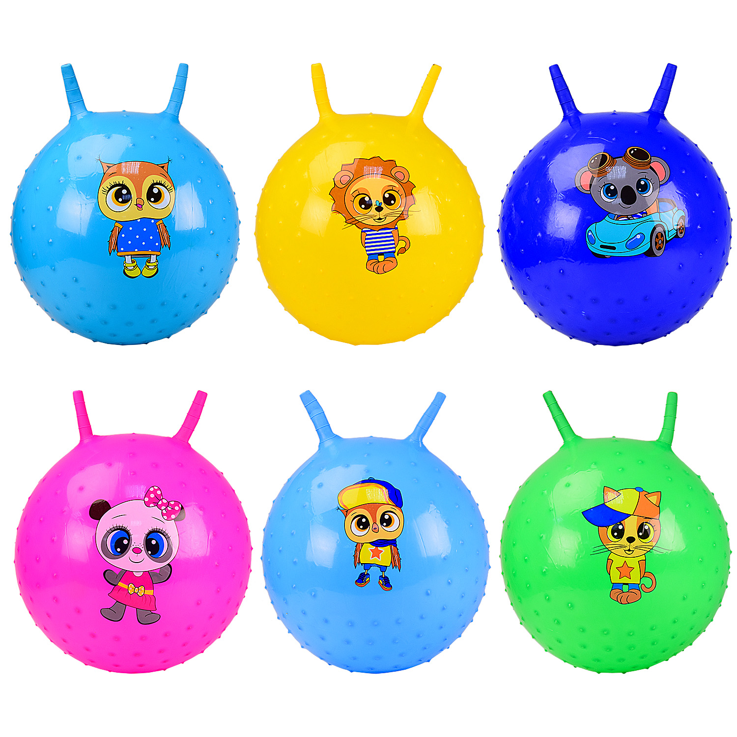 М'яч для фітнесу арт.CB4503 (80шт) ріжки з шипами 45 см 350 грам, 6 кольорів