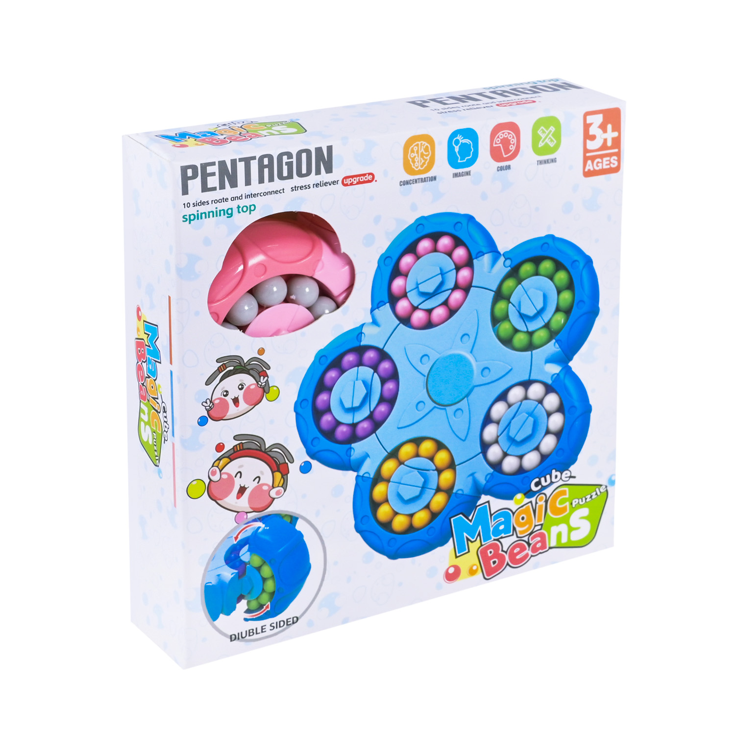 Головоломка арт. JP777 (120шт) 3 кольори мікс, лабіринт з намистин, короб. 14,2*14,2*3,7 см.