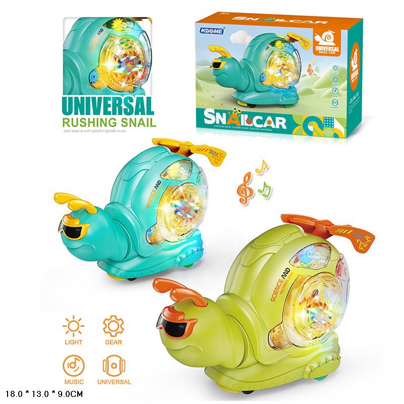 Равлик муз. арт. M08-B (72шт) світ, звук, рух, у короб.18*13*9см