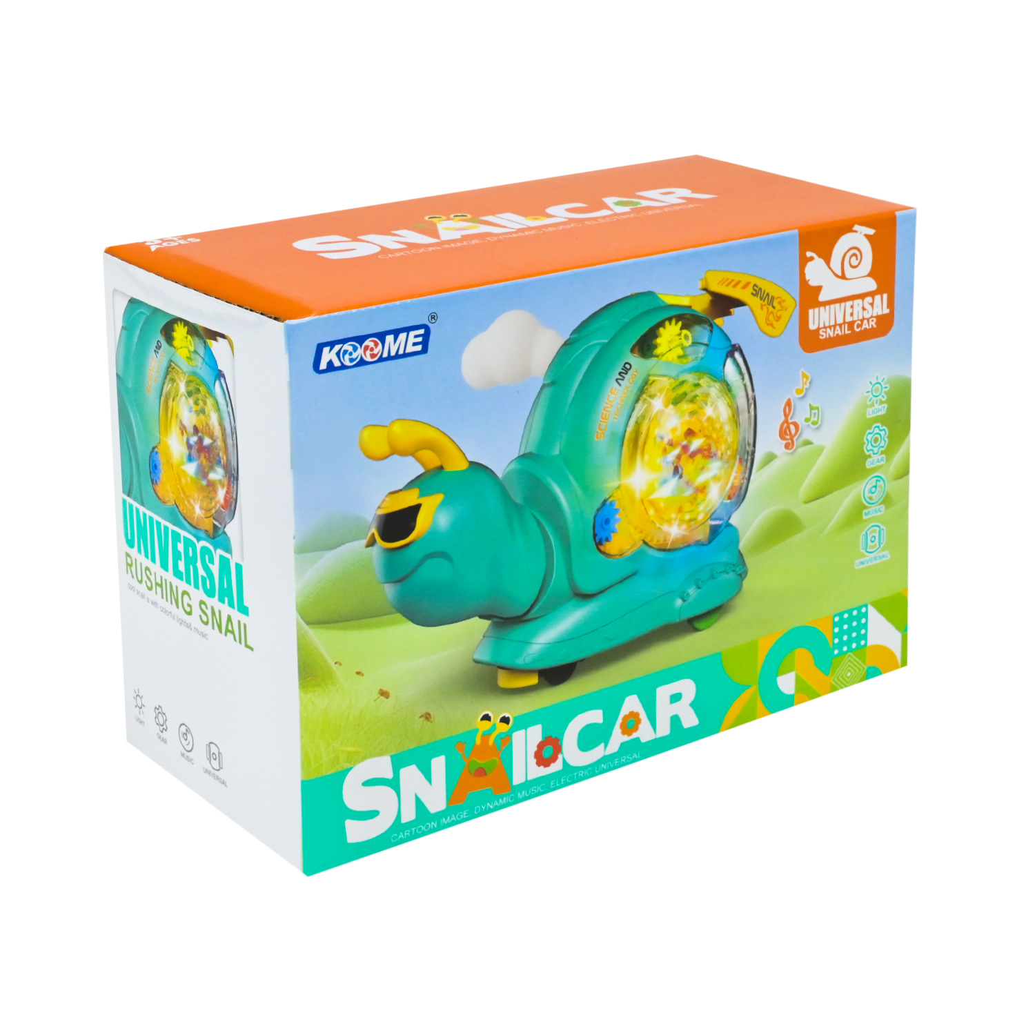 Равлик муз. арт. M08-B (72шт) світ, звук, рух, у короб.18*13*9см