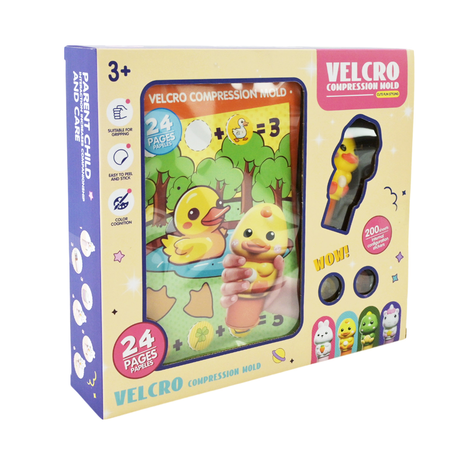 Штамп з наклейками арт. ME-181 (72шт/2) 4 види, короб. 28*5,5*25 см