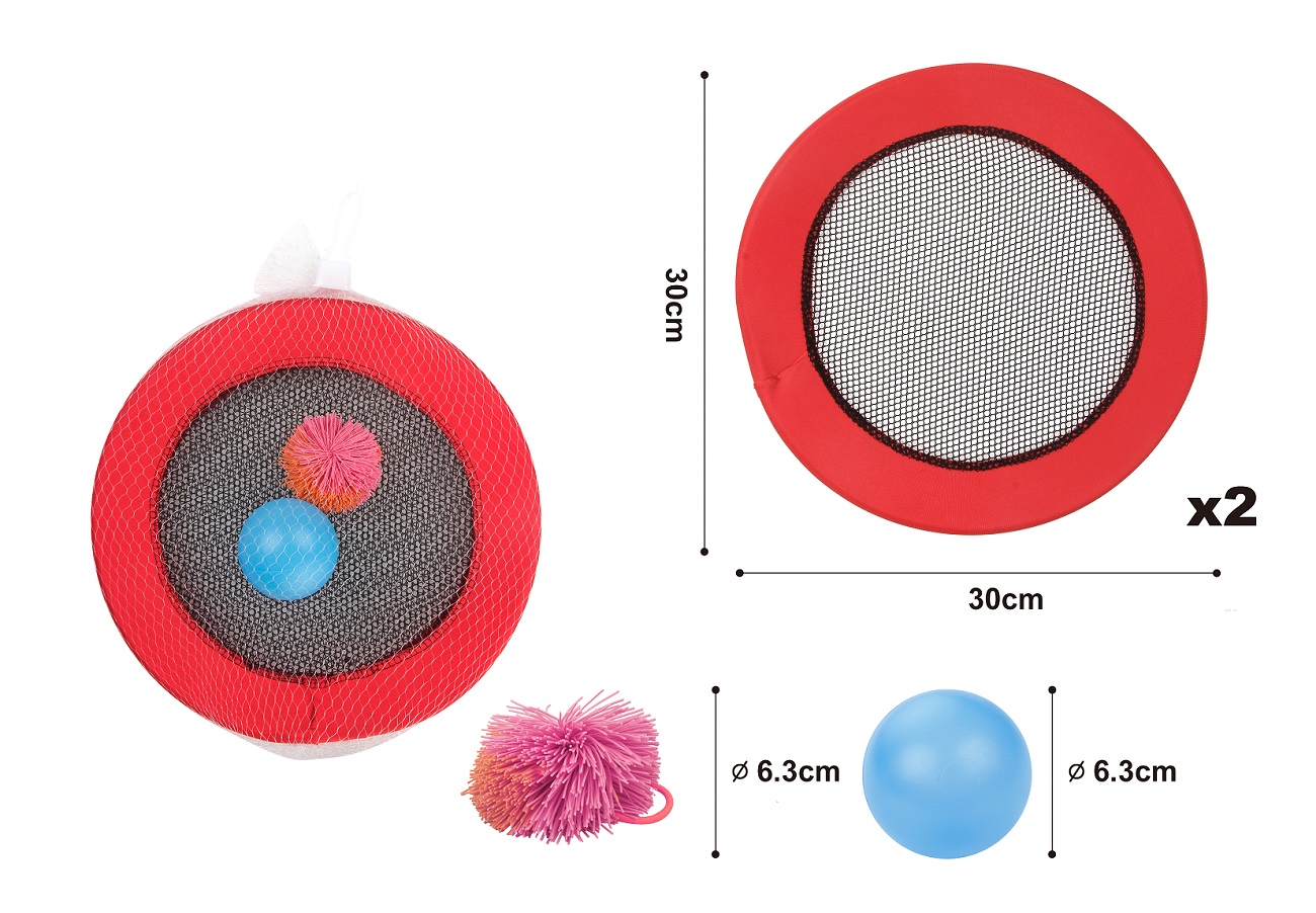 Іграшка кідалка 5044-1 (48 шт)2 тарелки з сіткою 30 см,2 м'ячика 6,3 см