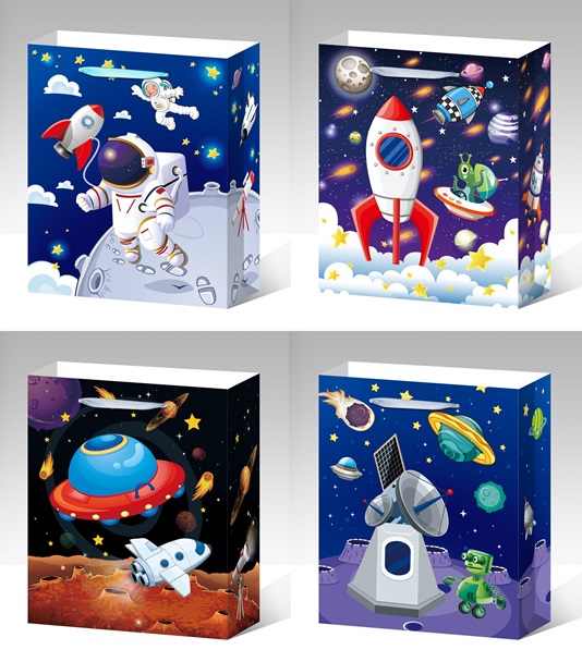 Подарунковий пакет арт. 2377L (180шт) для хлопчиків 40*12*30 см, 4 види 12 шт пакет./ціна за шт/