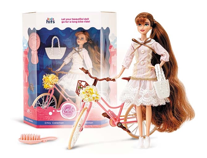 Лялька арт. KH23/019 (24шт/2) Emily Romantic з велосипедом короб. 30*34*10 см