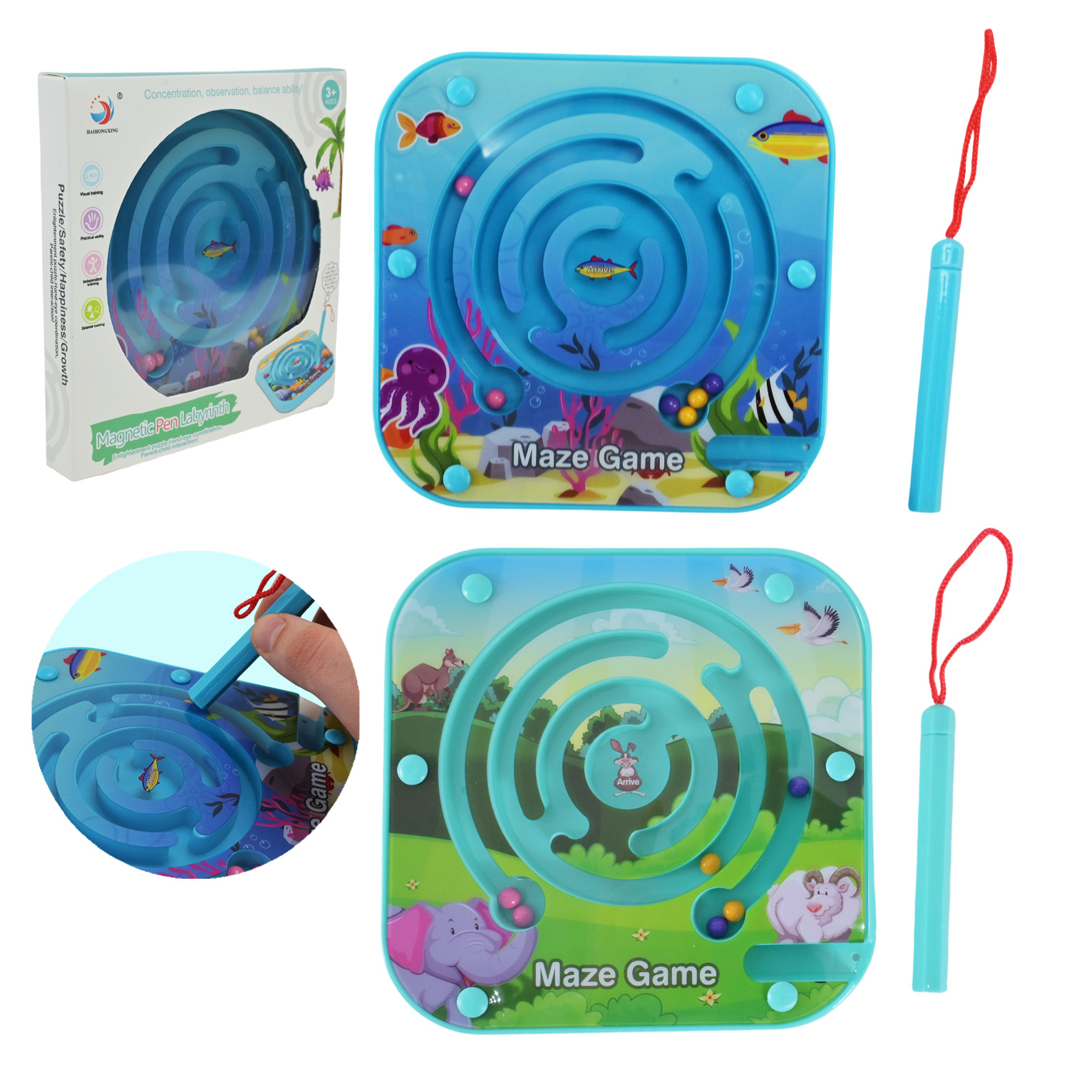 Лабіринт арт. 1568-14C(288шт/2) 2 кольори мікс, короб.13,5*13,2*1,7см