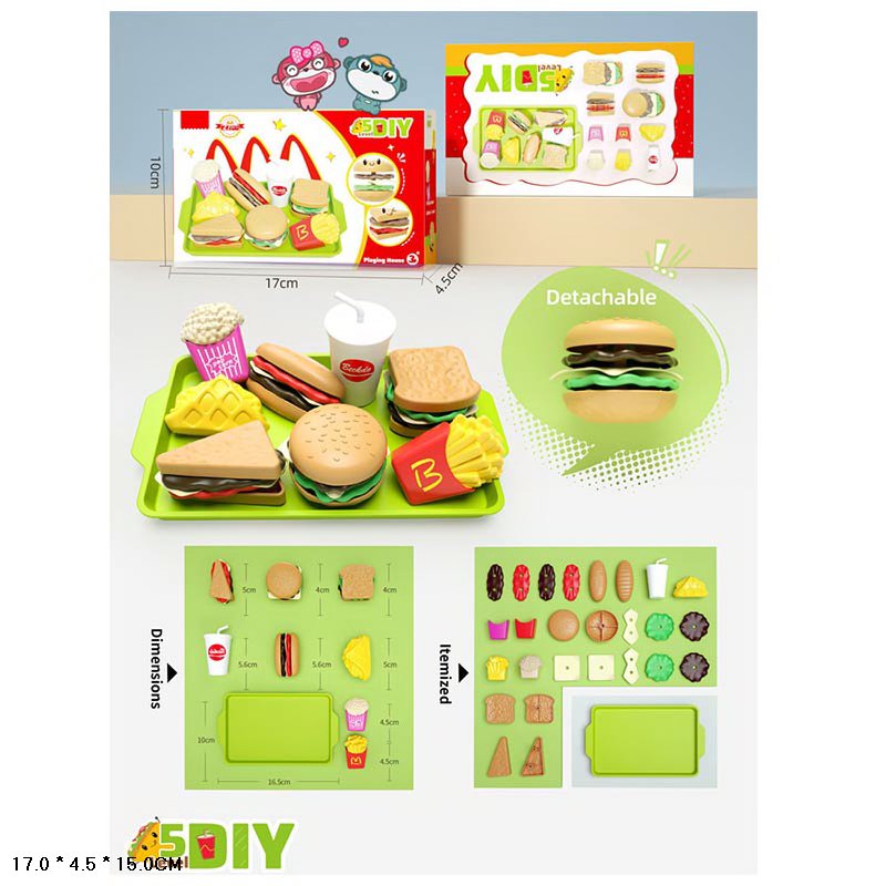 Фаст Фуд арт. 218-1X (192шт)   набір, розбірні продукти короб. 17*4*15см