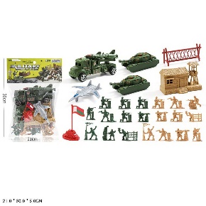 Військовий набір арт. 0055-S110 (180шт/2)танки, фура, прапор, військові, аксесуари, пакет 21*30*5см
