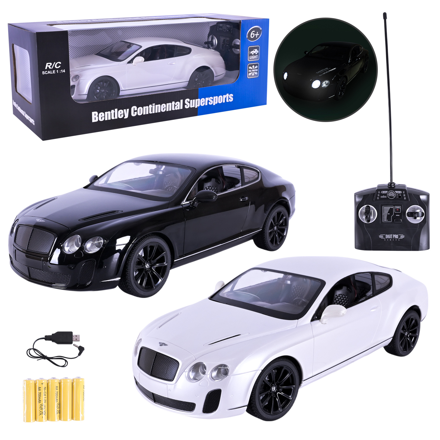 Машина р/к арт. 2048 (12шт) акум.,батар., Bentley GT Supersport 1:14, короб.