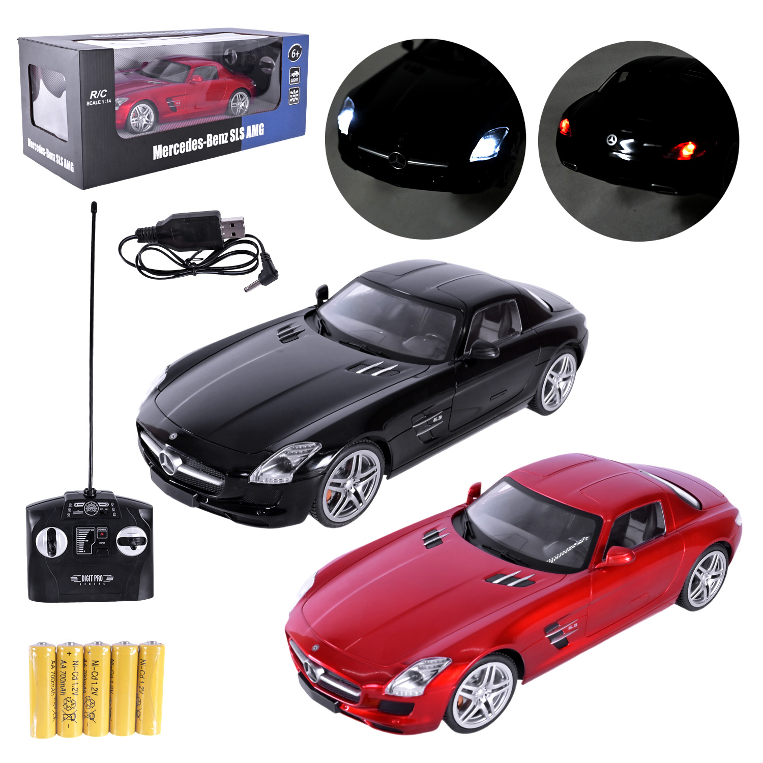Машина р/к арт. 2024 (12шт) акум., Mercedes-Benz SLS, короб. 34*15*9см