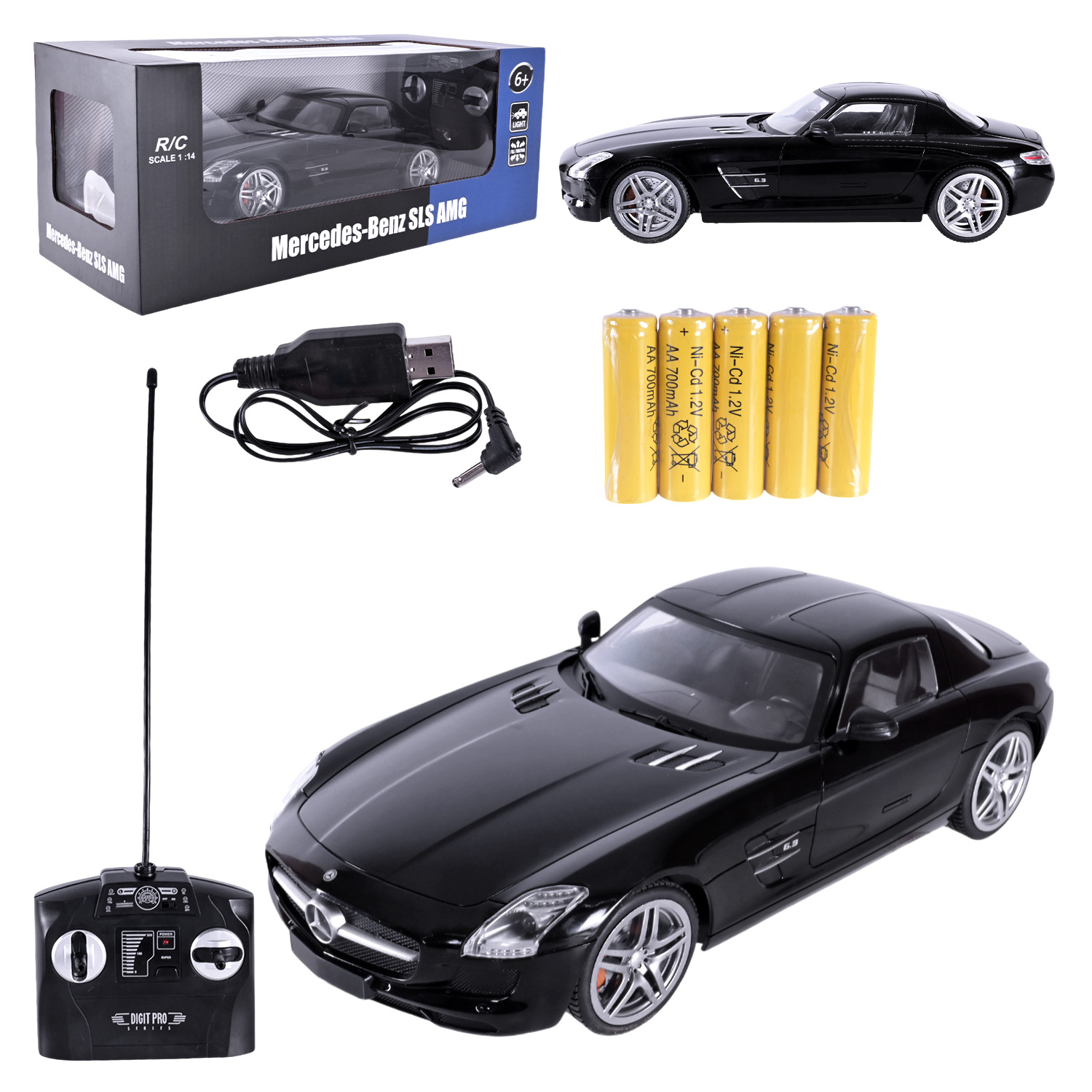 Машина р/к арт. 2024 (12шт) акум., Mercedes-Benz SLS, короб. 34*15*9см