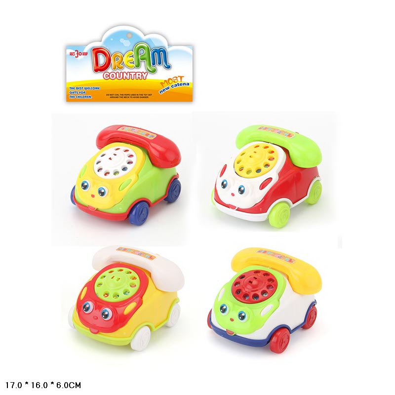 Заводний телефончик арт. 28027-2 (420шт/2) 4 кольори мікс, пакет 17*16*6 см