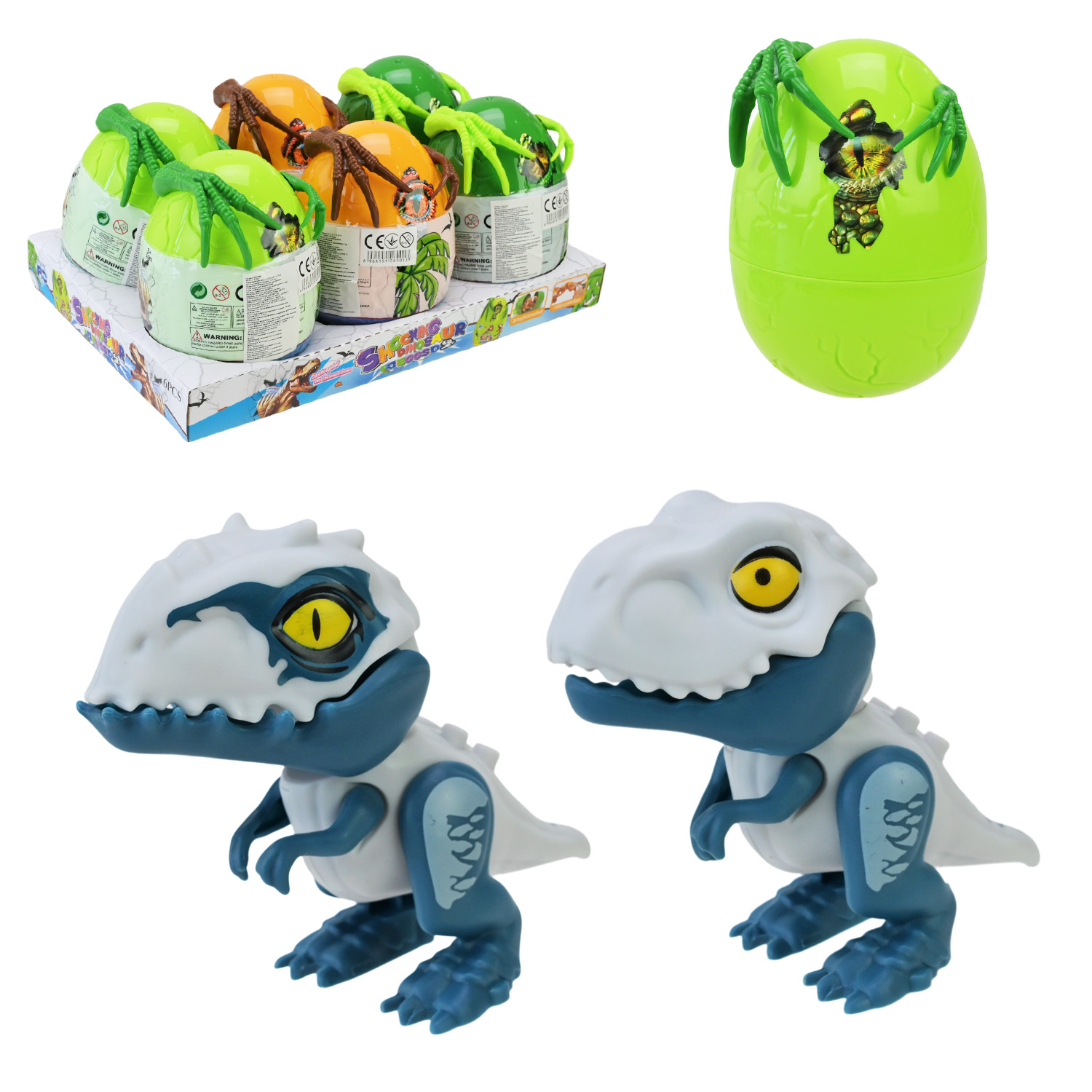 Тварини арт. BZ052 (72шт) динозаври, 6 видів мікс яець., у боксі 27*19*11 см. у яйці 8*8*13 см дисп бокс 28*19*13 см