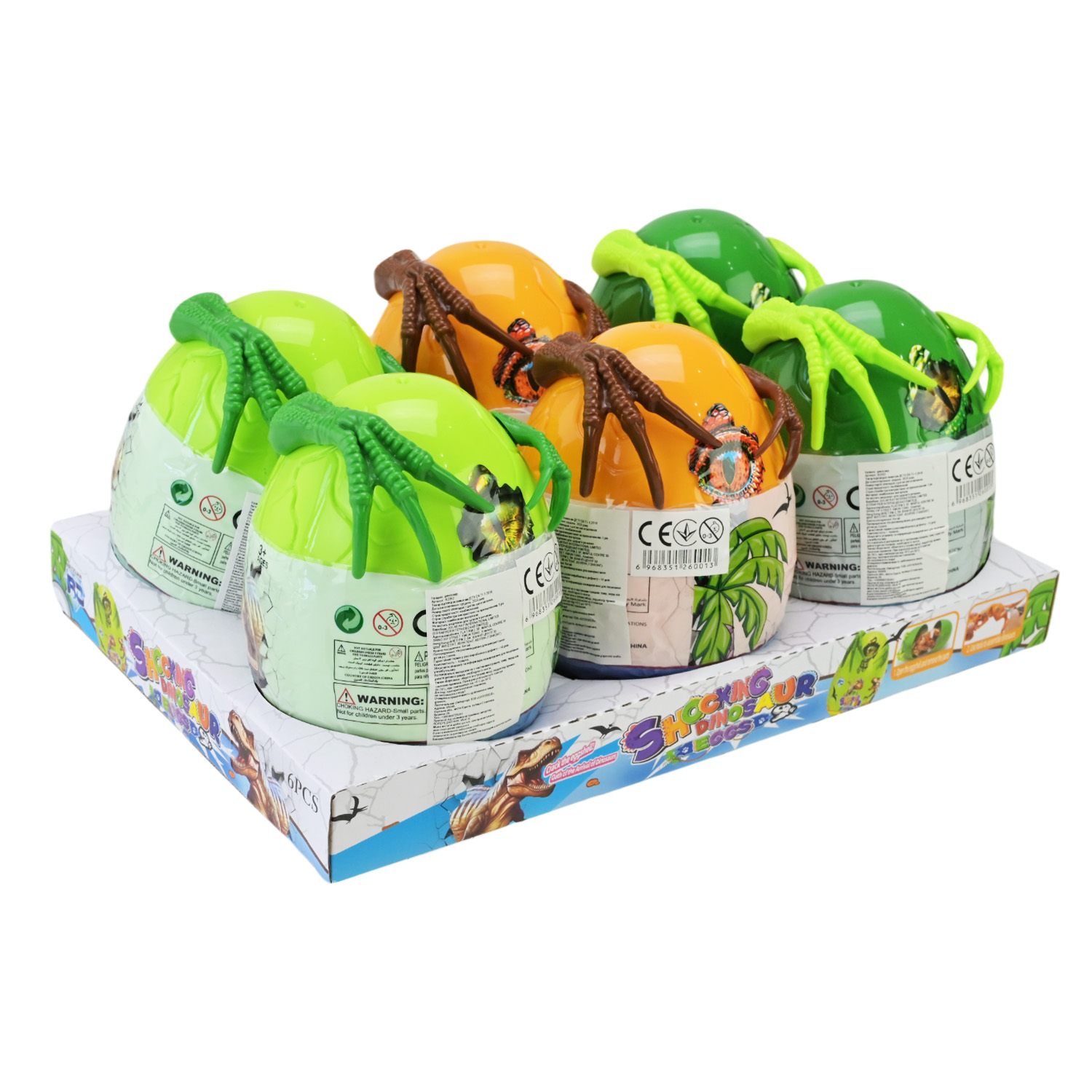 Тварини арт. BZ052 (72шт) динозаври, 6 видів мікс яець., у боксі 27*19*11 см. у яйці 8*8*13 см дисп бокс 28*19*13 см