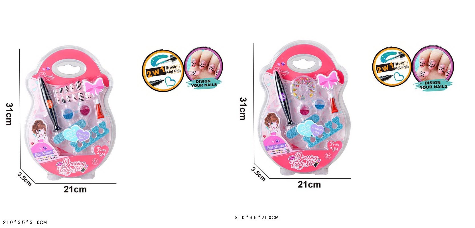 Маникюр набір арт. 761-5/6 (144шт/2) мікс 2 види, лак для нігтів, накладні нігті, аксес слюда 31*3,5*21см