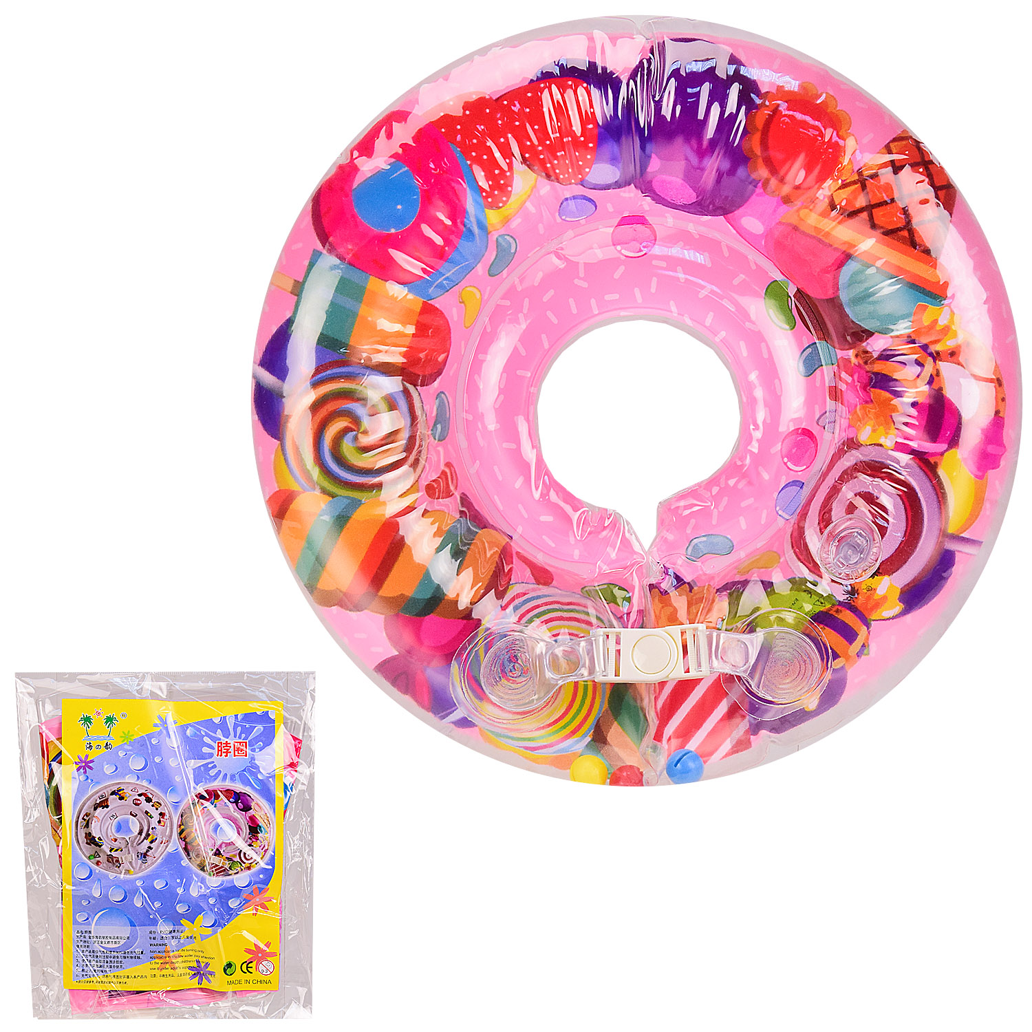 Коло на шию арт. R2011 (80шт) "Цукерки" для плавання малюків у ванній, р-р упаковки - 20 * 25 см, р-р іграш