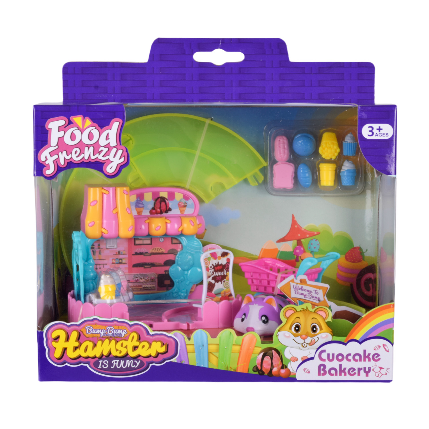 Гра "Набір маленьких хом'яків" арт. Y003 (48шт/2) 4 види мікс, пекарня, міні-трек, короб. 22*12*20см