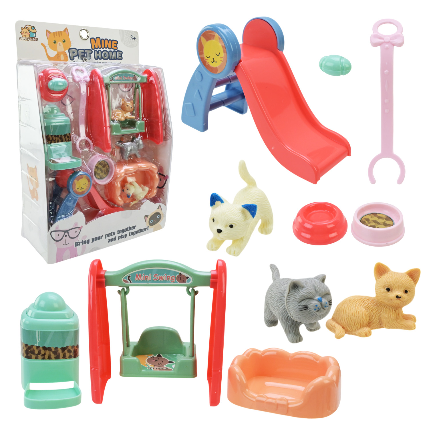 Забота про тварин арт. 832-79 (96шт/2) мікс 2 види, тваринки, аксес короб. 19*7,7*28,1 см