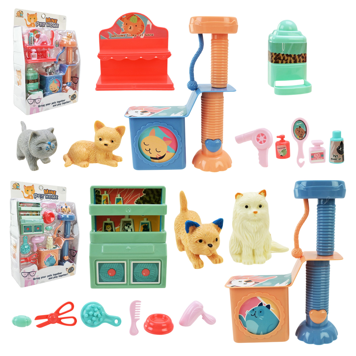 Забота про тварин арт. 832-83 (96шт/2) мікс 2 види, тваринки, аксес короб. 19*7,7*28,1 см