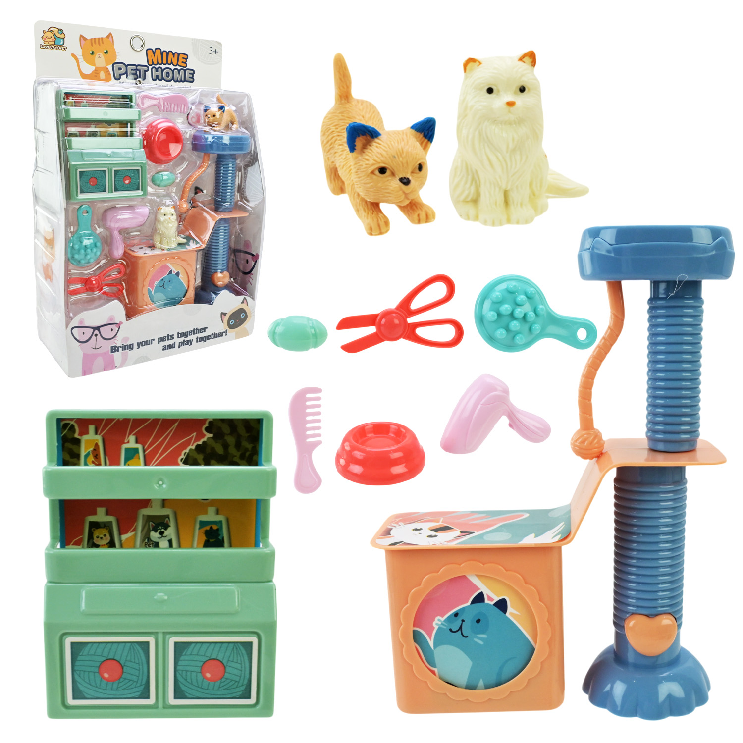 Забота про тварин арт. 832-83 (96шт/2) мікс 2 види, тваринки, аксес короб. 19*7,7*28,1 см