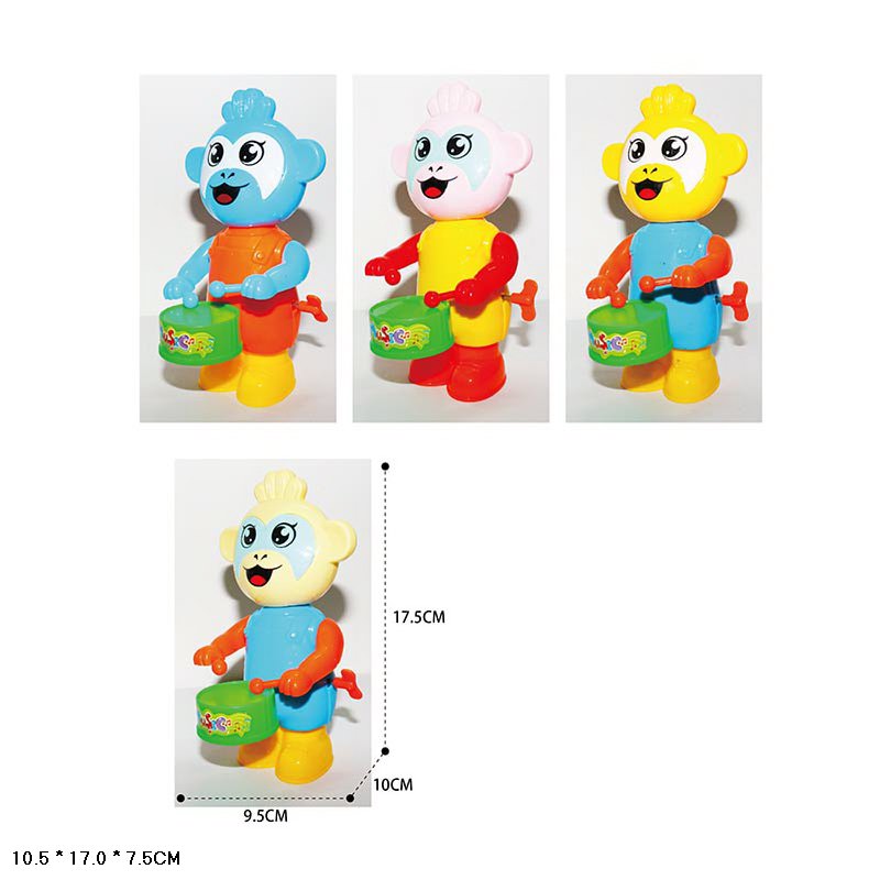Заводна мавпочка арт.333-1 (360шт/2) 4 кольори мікс, пакет 10,5*17*7,5см
