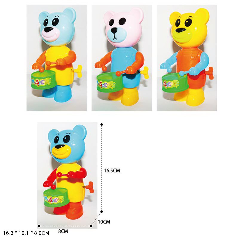 Заводний ведмедик арт.333-16 (360шт/2) 4 кольори мікс, пакет 16,3*10*8см